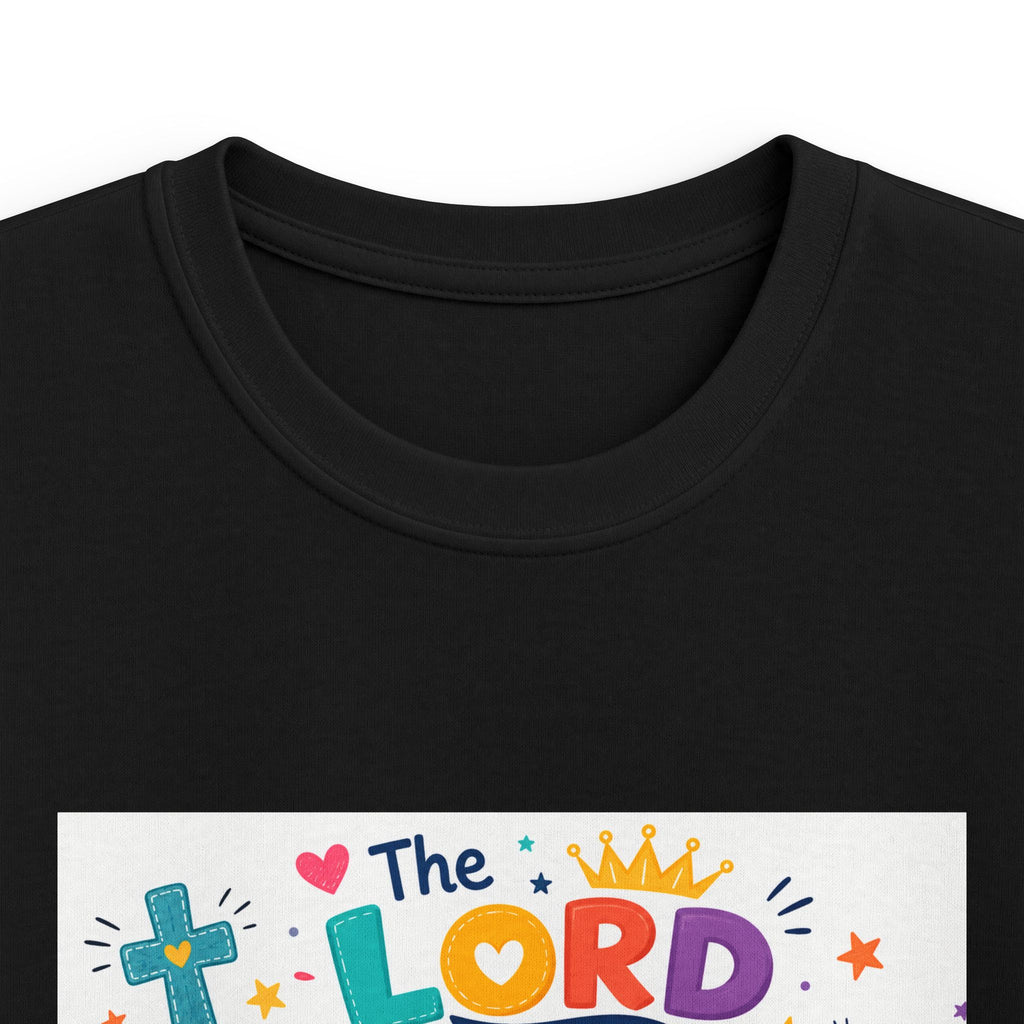 Kids Tee — "The LORD is My Strength and Shield" Christian Bible Verse Shirt