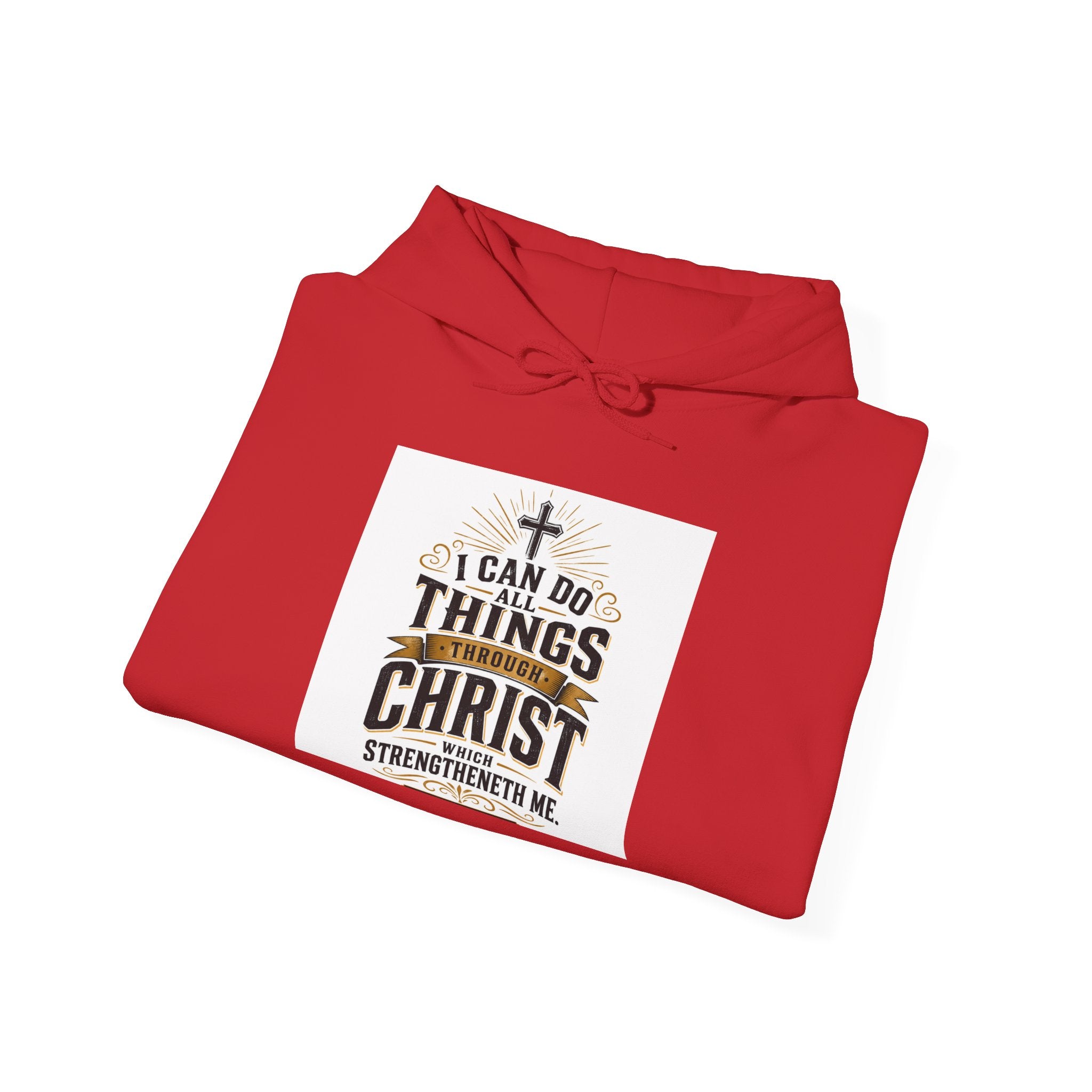 Christian Hoodie – "I Can Do All Things Through Christ" Inspirational Faith Sweatshirt