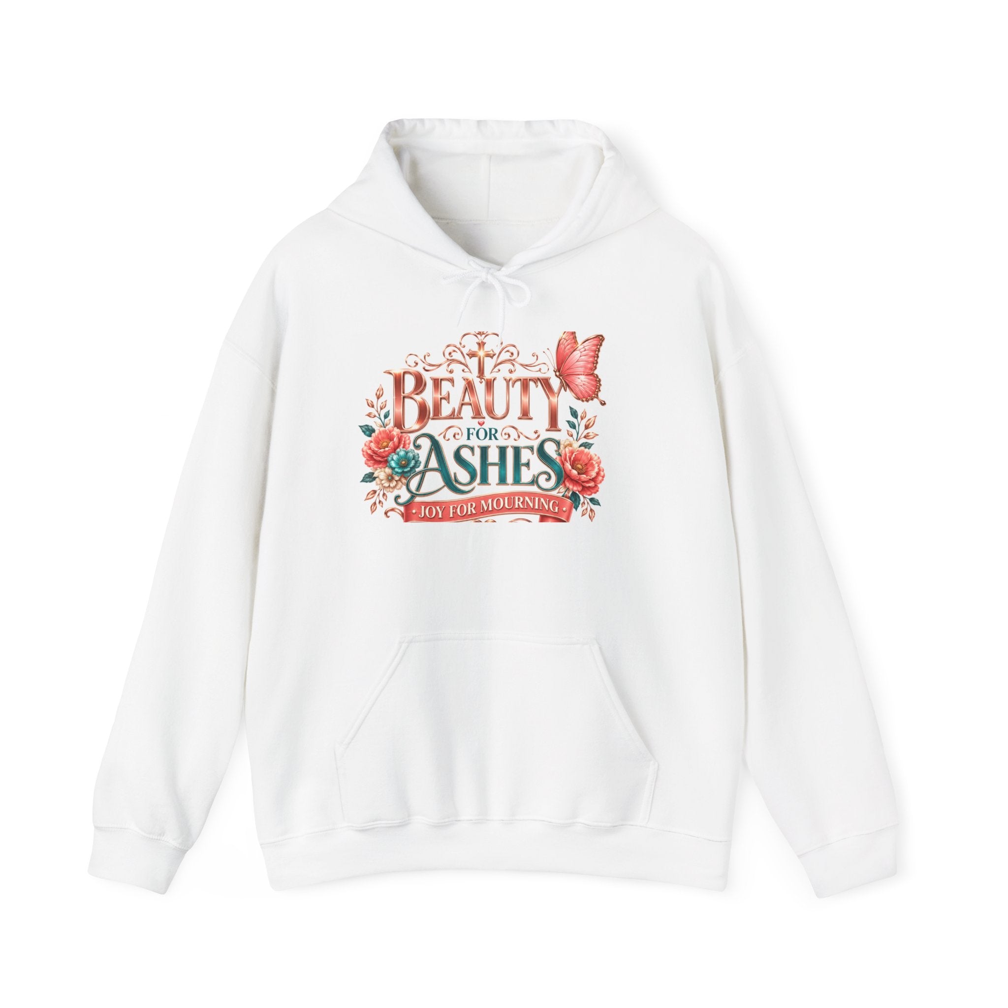 Beauty From Ashes Hoodie – Inspirational Floral Christian Sweatshirt
