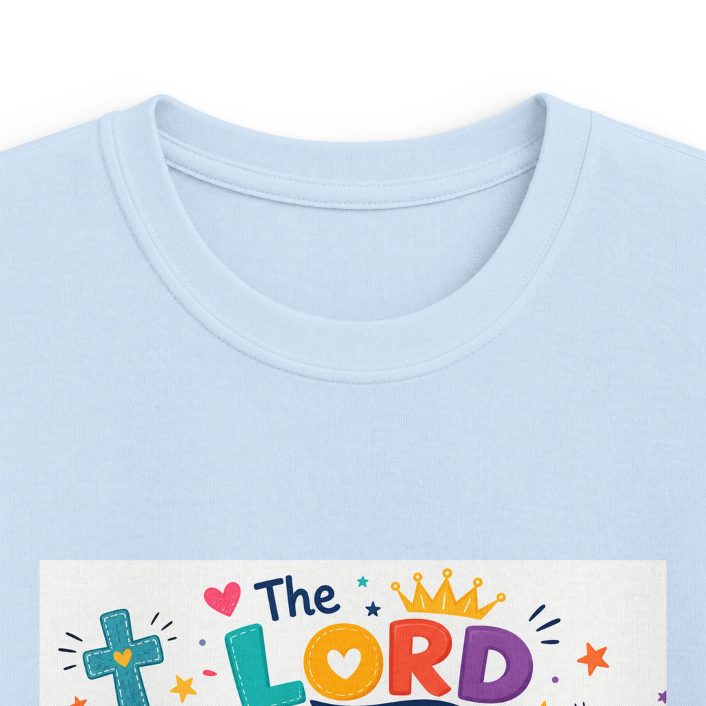 Kids Tee — "The LORD is My Strength and Shield" Christian Bible Verse Shirt