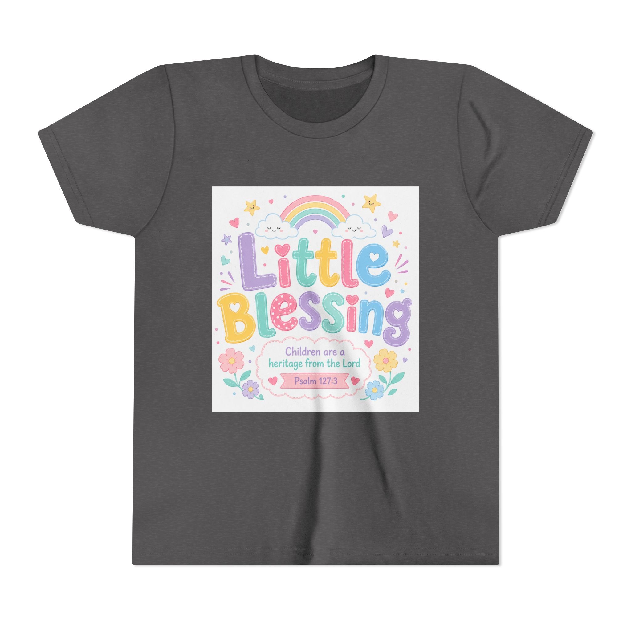 Youth Tee — “Little Blessing” Pastel Rainbow Kids T-Shirt
