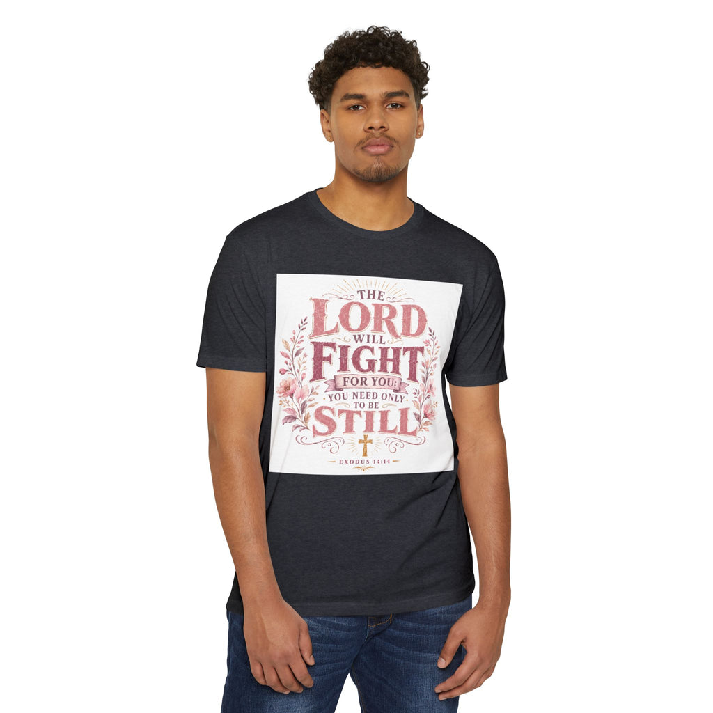 The Lord Will Fight For You T-Shirt — Christian Faith Inspirational Tee (Exodus 14:14)
