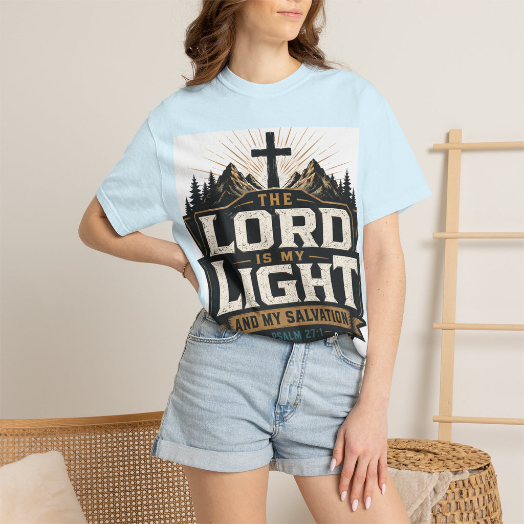 Christian T-Shirt — "The Lord Is My Light" Faith Graphic Tee