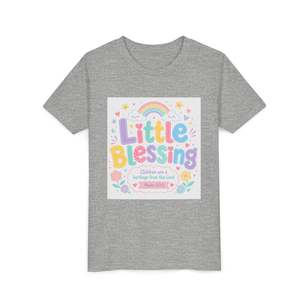 Youth Tee — “Little Blessing” Pastel Rainbow Kids T-Shirt