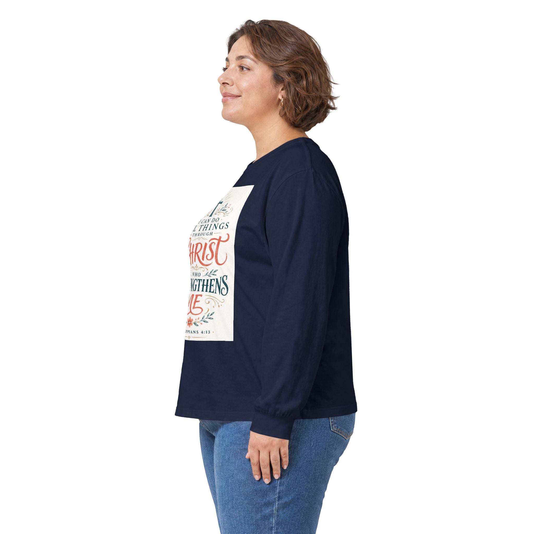 Christian Faith Long Sleeve Tee — "I Can Do All Things Through Christ" Inspirational Shirt