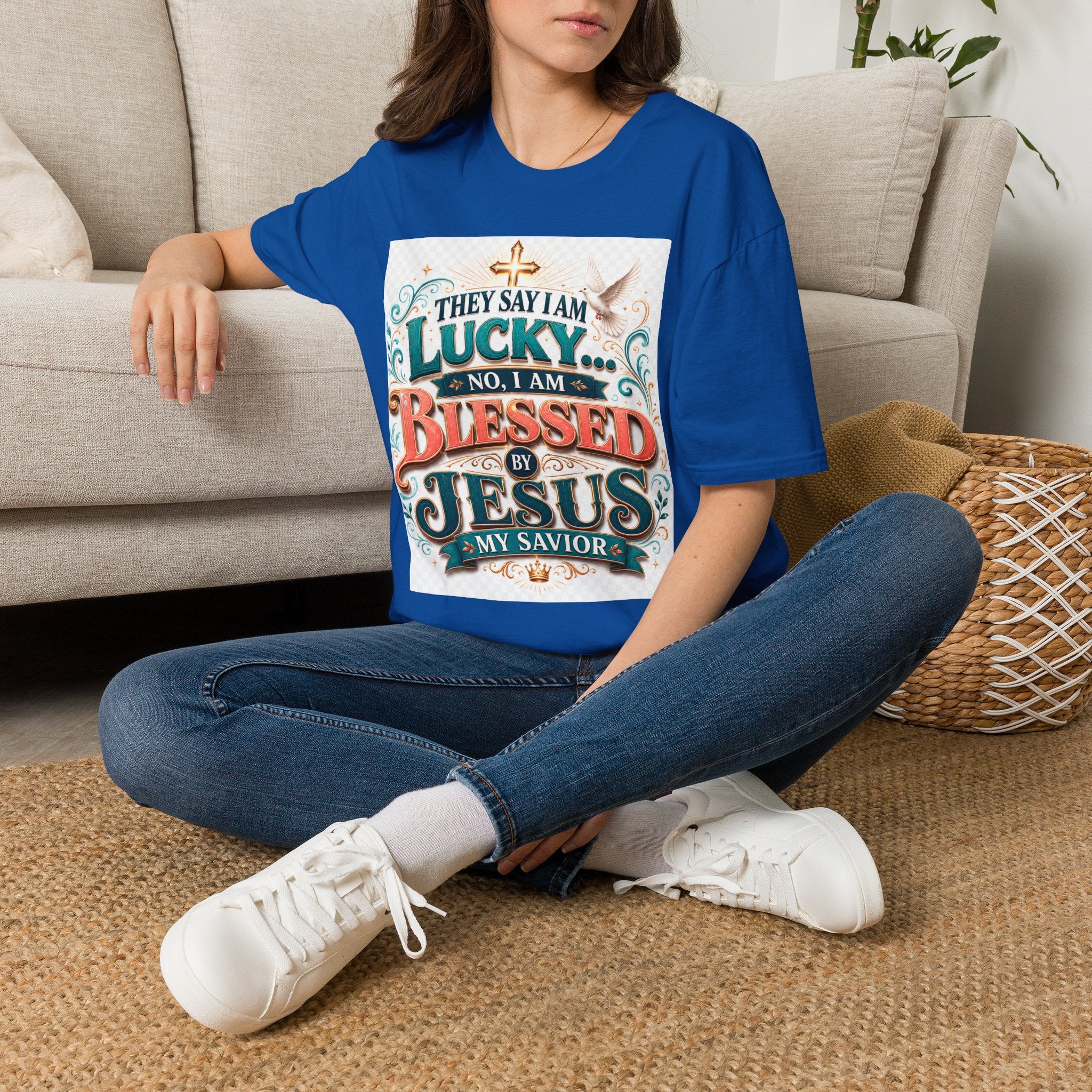 They Say I Am Lucky No, I Am Blessed T-Shirt — Christian Faith Tee