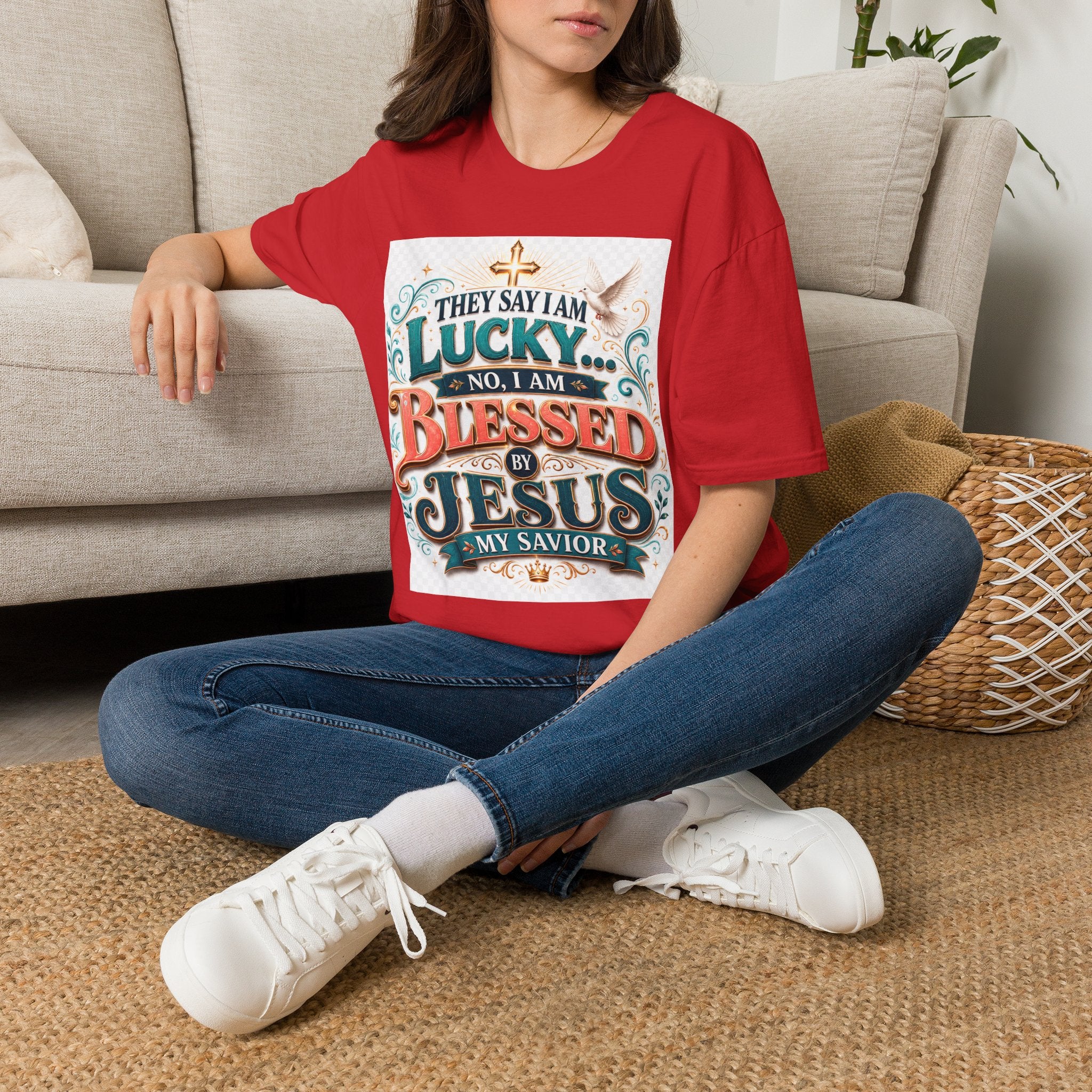 They Say I Am Lucky No, I Am Blessed T-Shirt — Christian Faith Tee