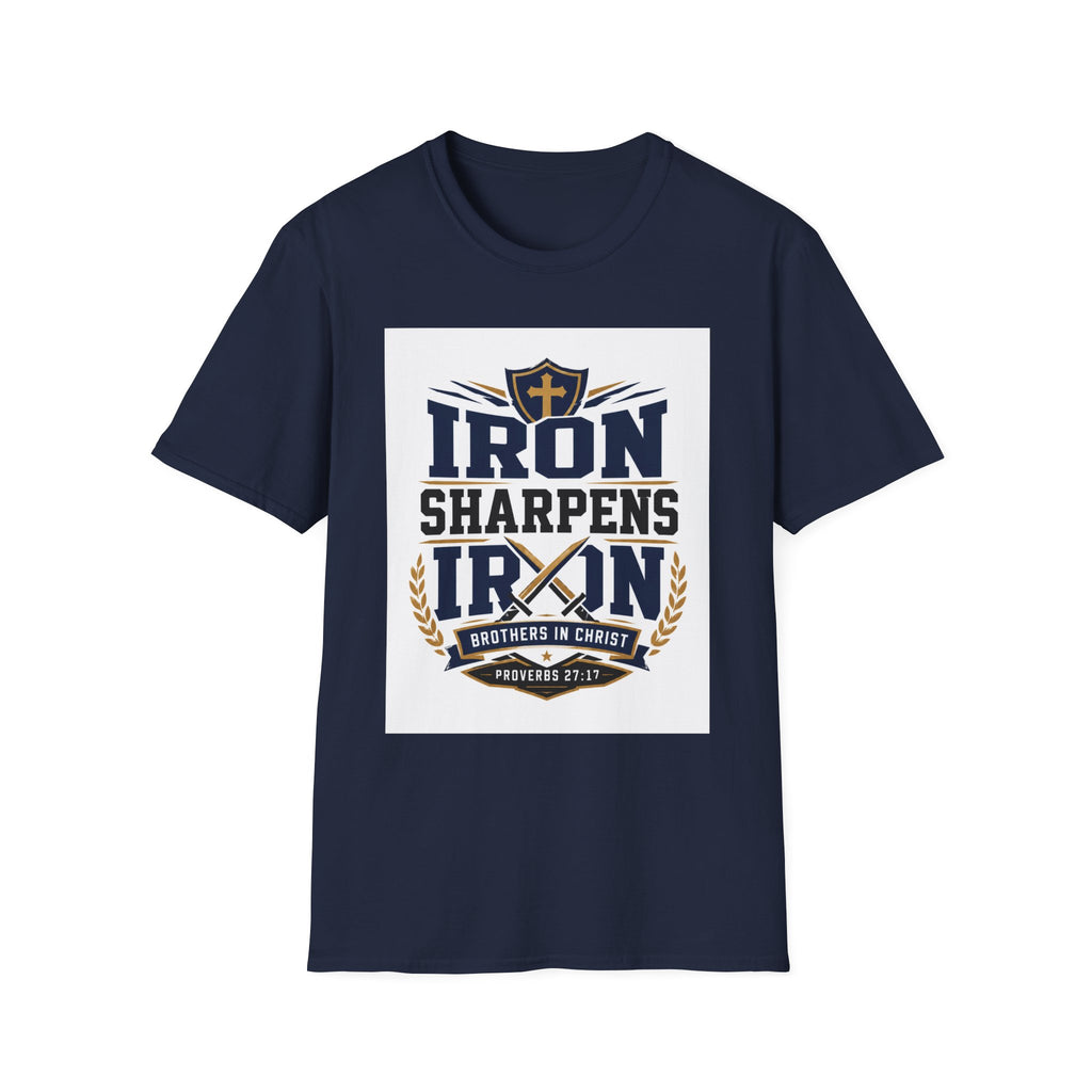 Iron Sharpens Iron T-Shirt — Christian Faith Shield Design