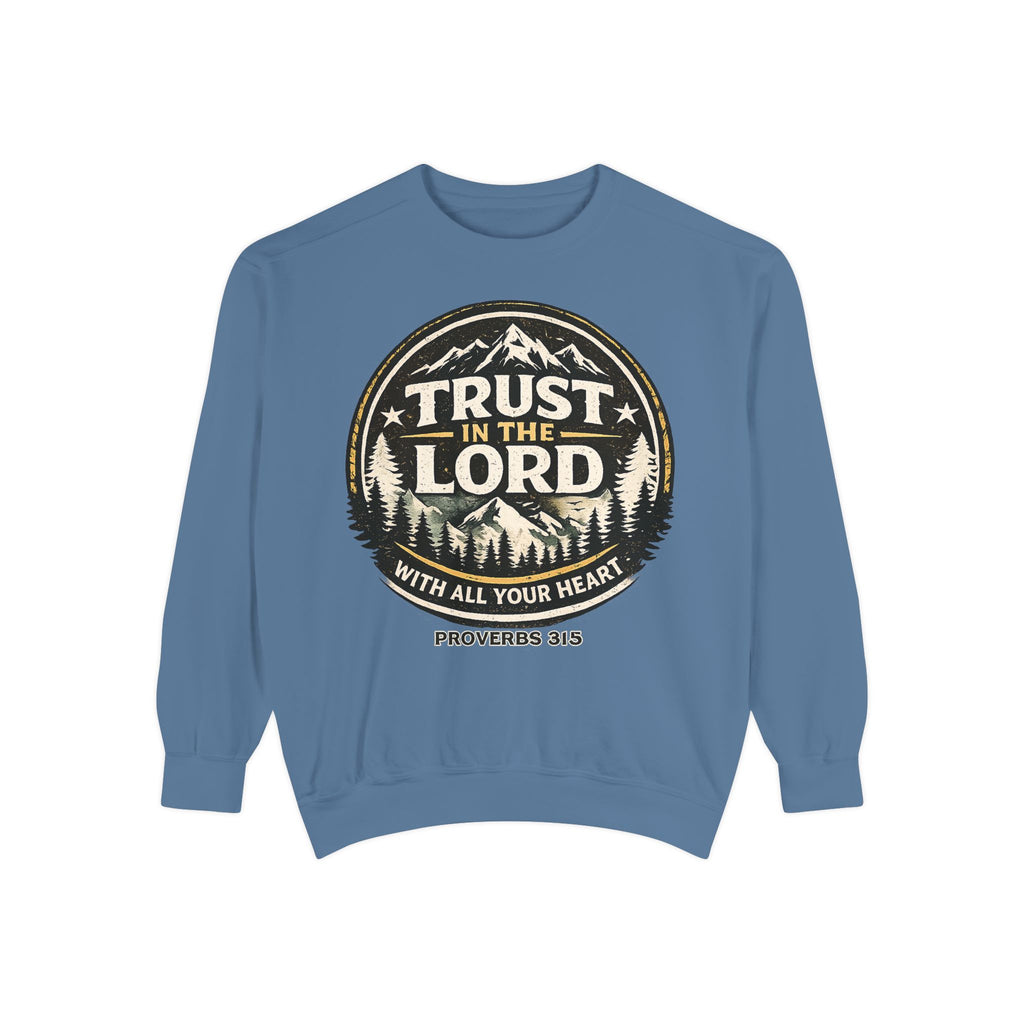 Trust in the Lord Sweatshirt — Proverbs 3:5 Faith Graphic Crewneck