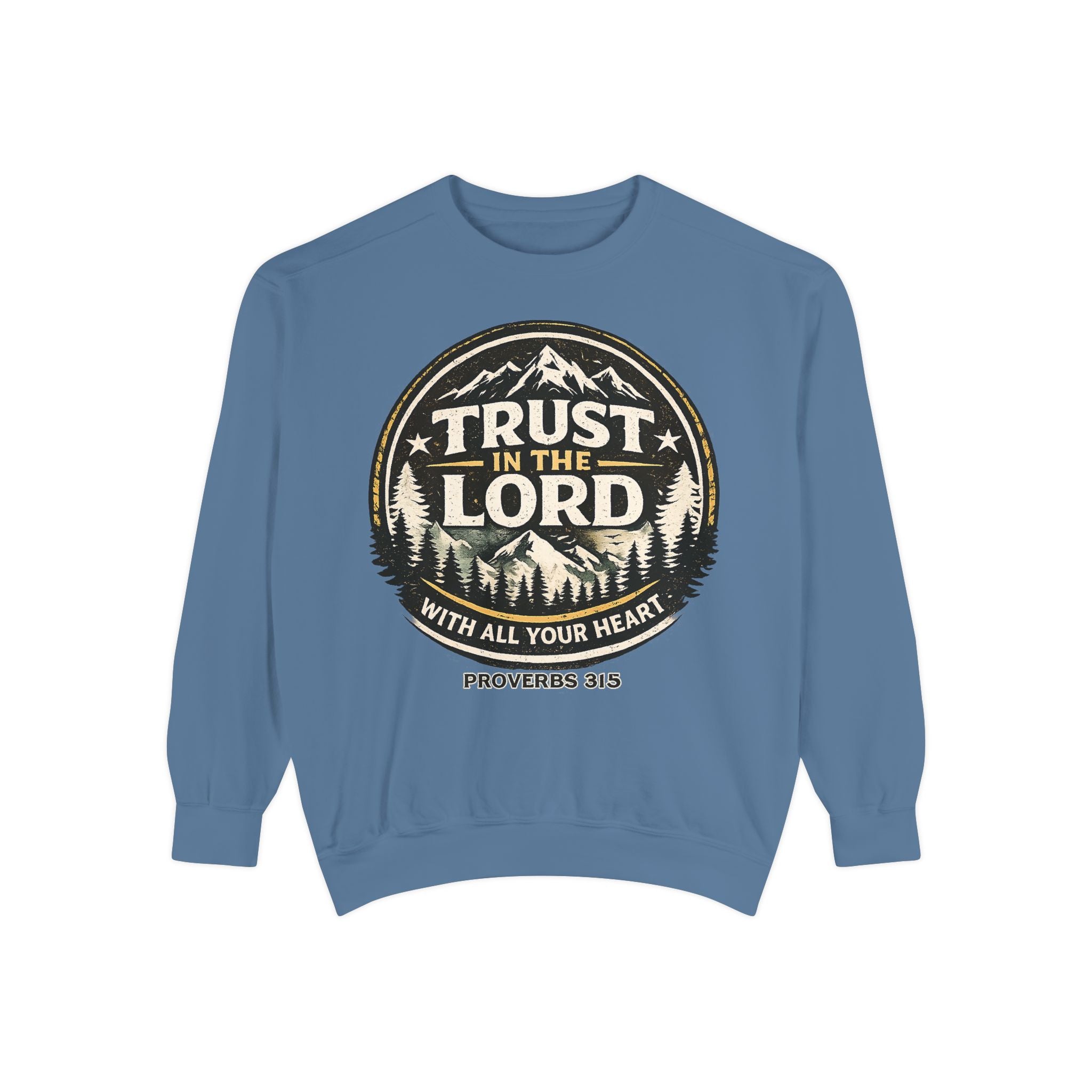 Trust in the Lord Sweatshirt — Proverbs 3:5 Faith Graphic Crewneck