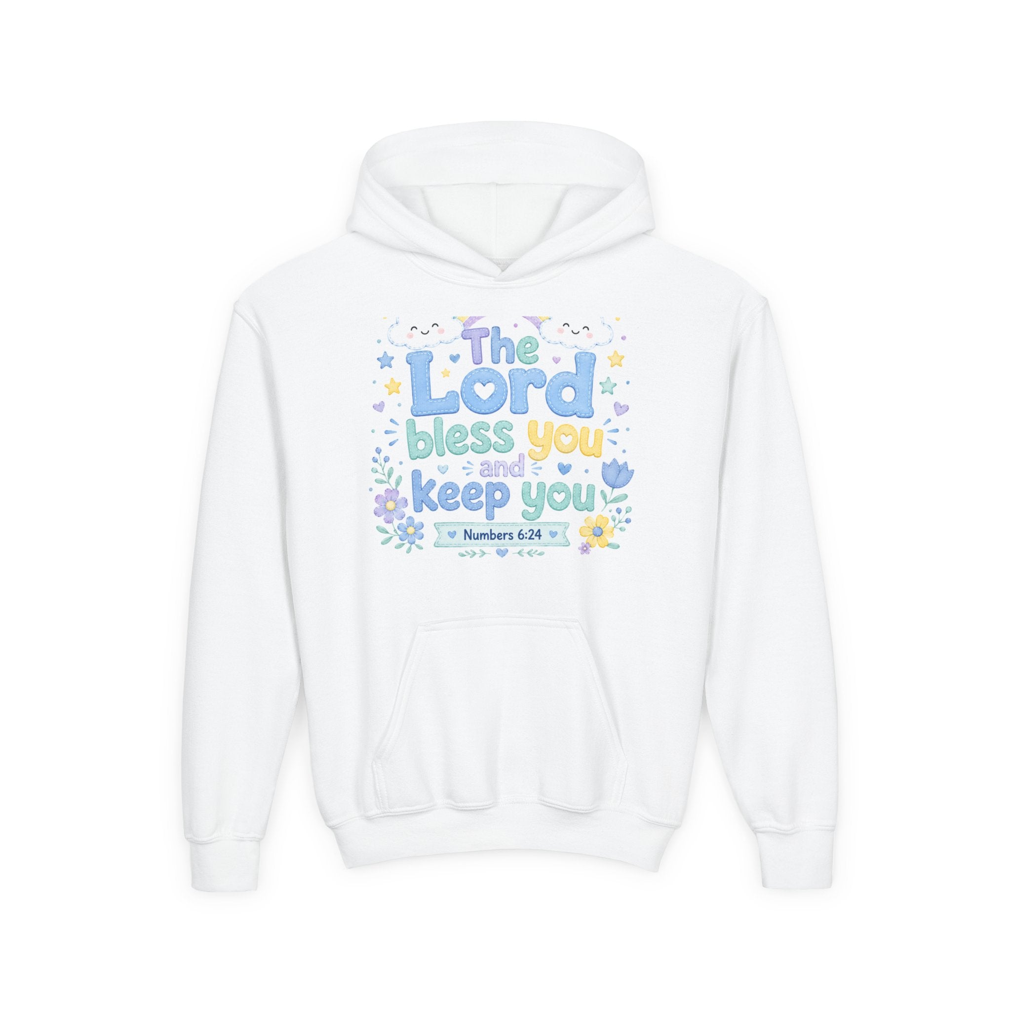 Youth Hoodie — "The Lord Bless You and Keep You" Scripture Sweatshirt (Numbers 6:24)