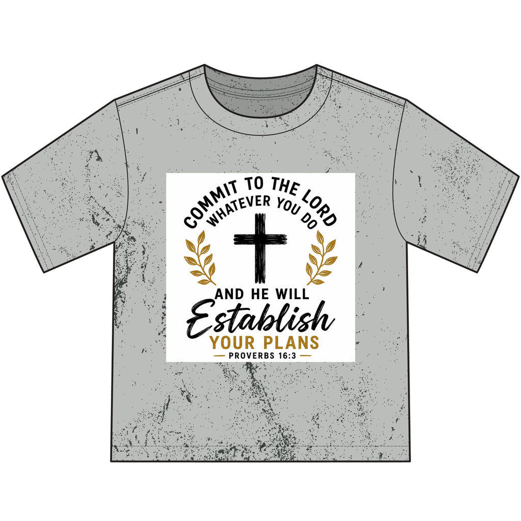 Youth Faith T-Shirt — "Commit to the Lord" Proverbs 16:3 Christian Tee