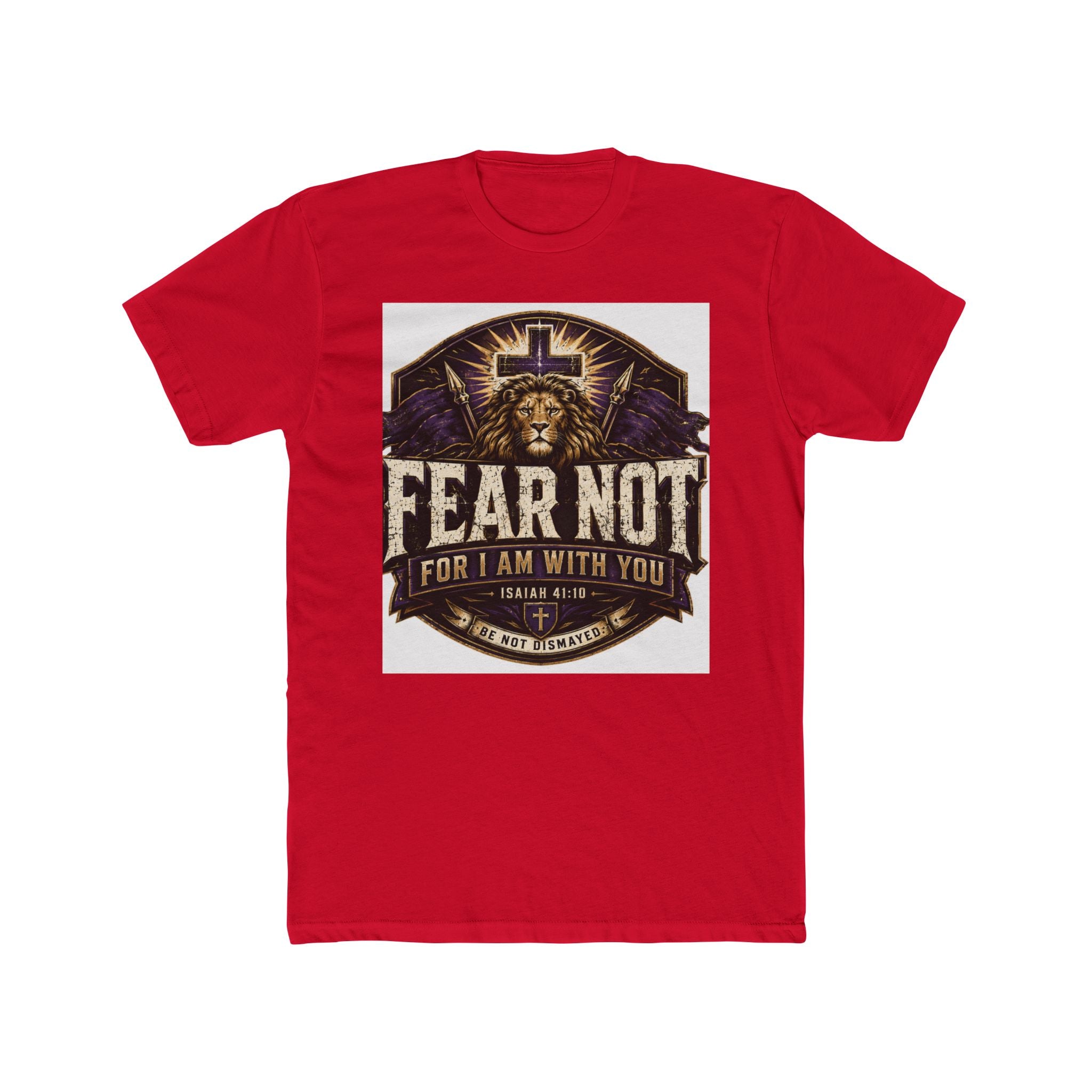 Fear Not Lion T‑Shirt — 'Fear Not, For I Am With You' Christian Graphic Tee