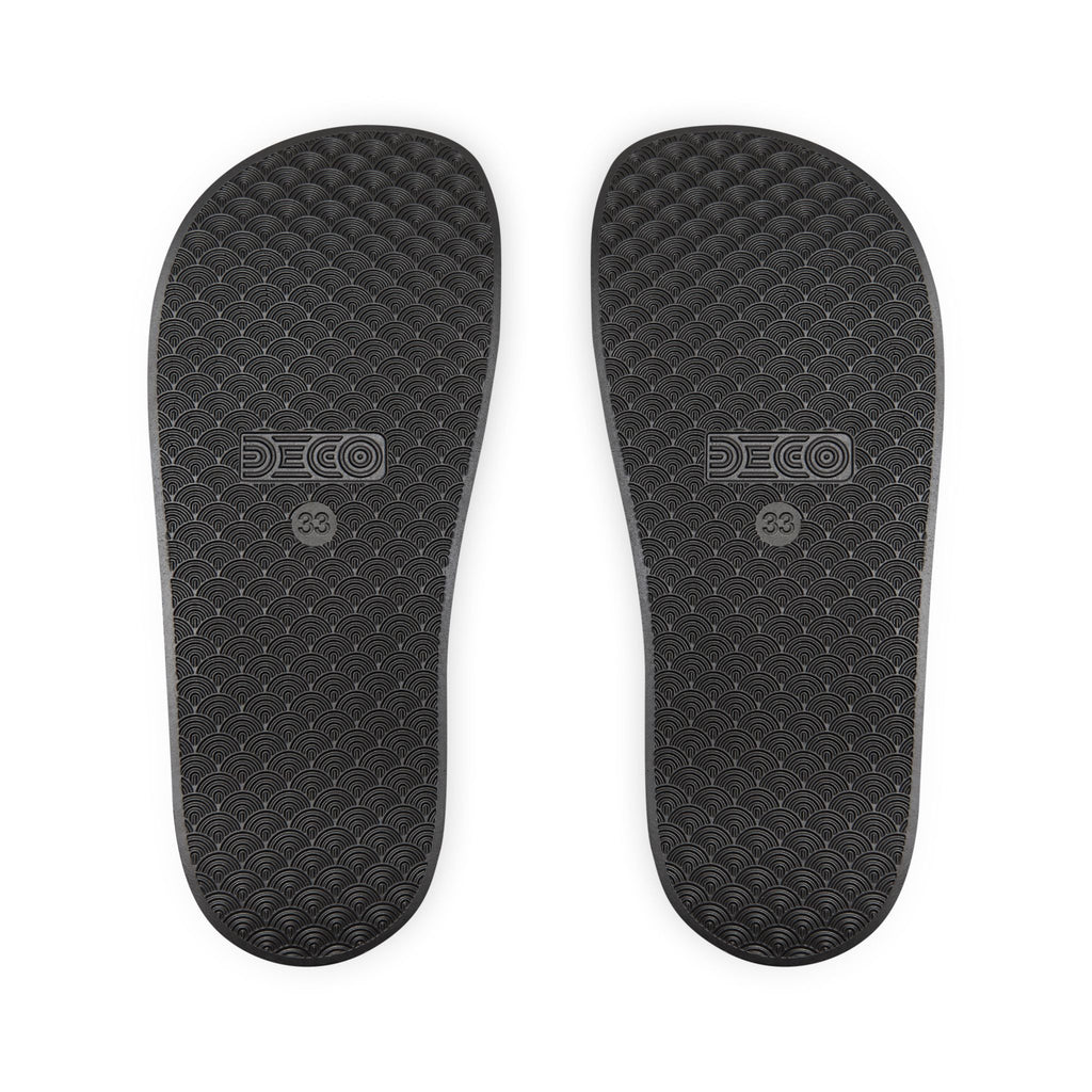 Youth Removable-Strap Slides — 'Faith Over Fear' Printed White Sandals for Kids