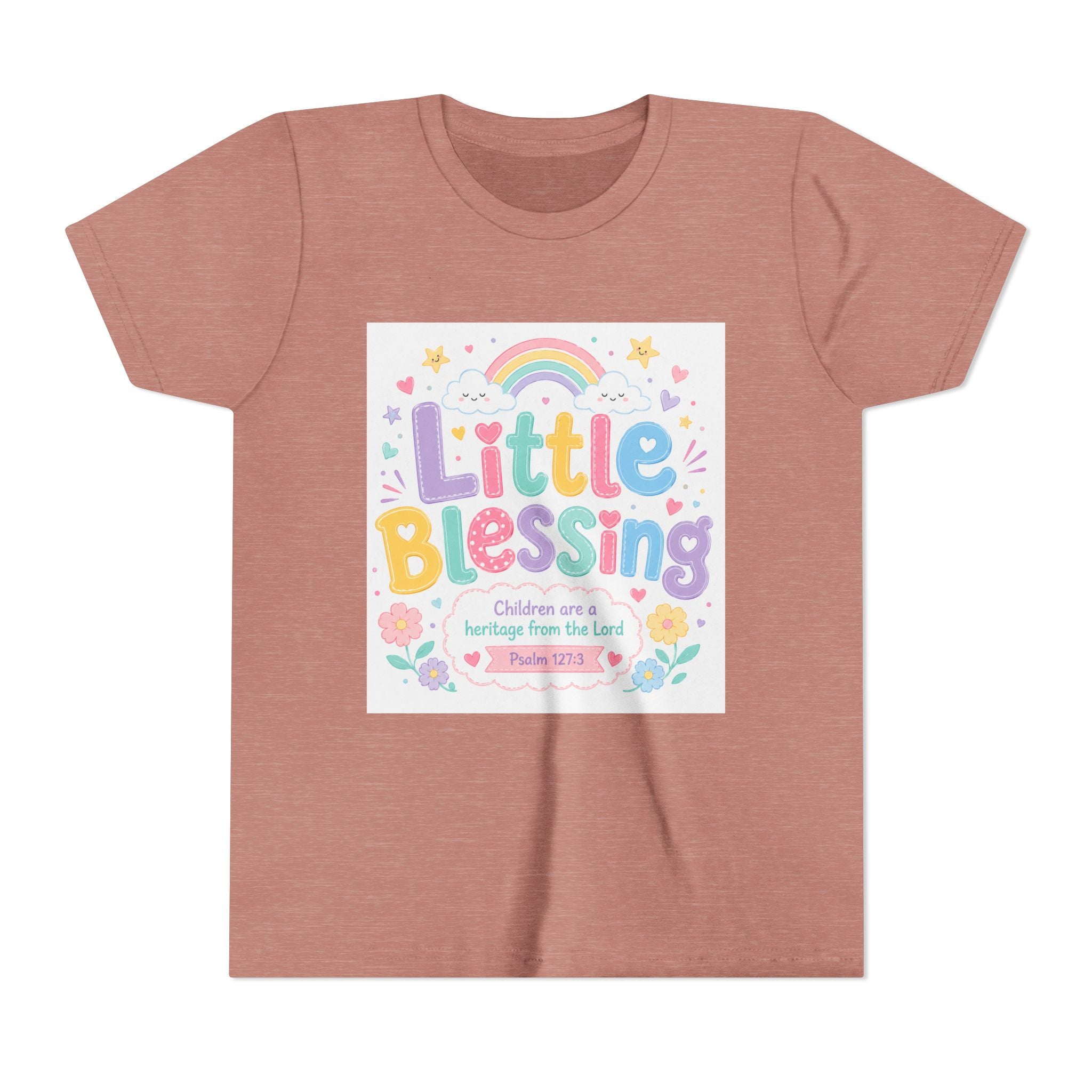 Youth Tee — “Little Blessing” Pastel Rainbow Kids T-Shirt