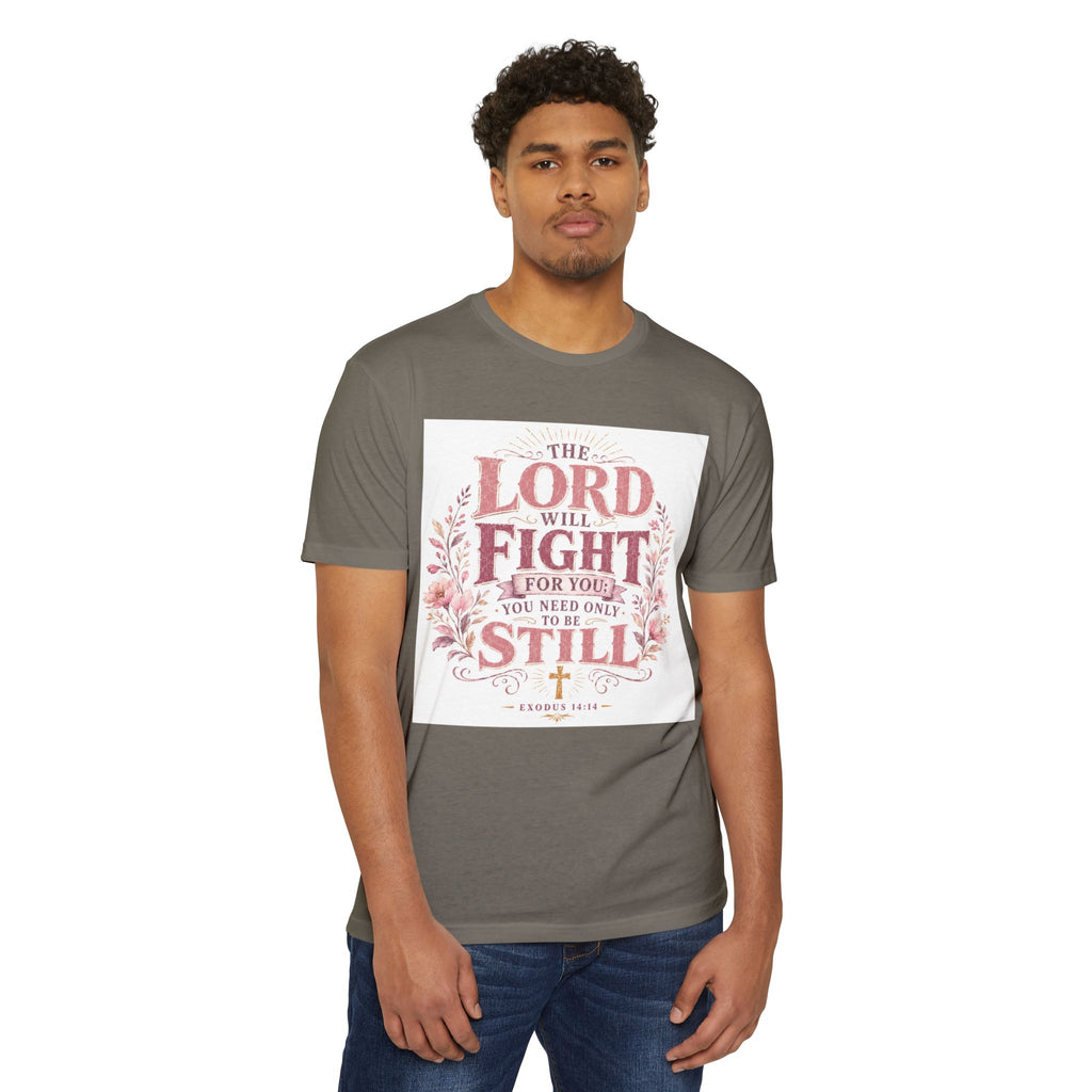 The Lord Will Fight For You T-Shirt — Christian Faith Inspirational Tee (Exodus 14:14)