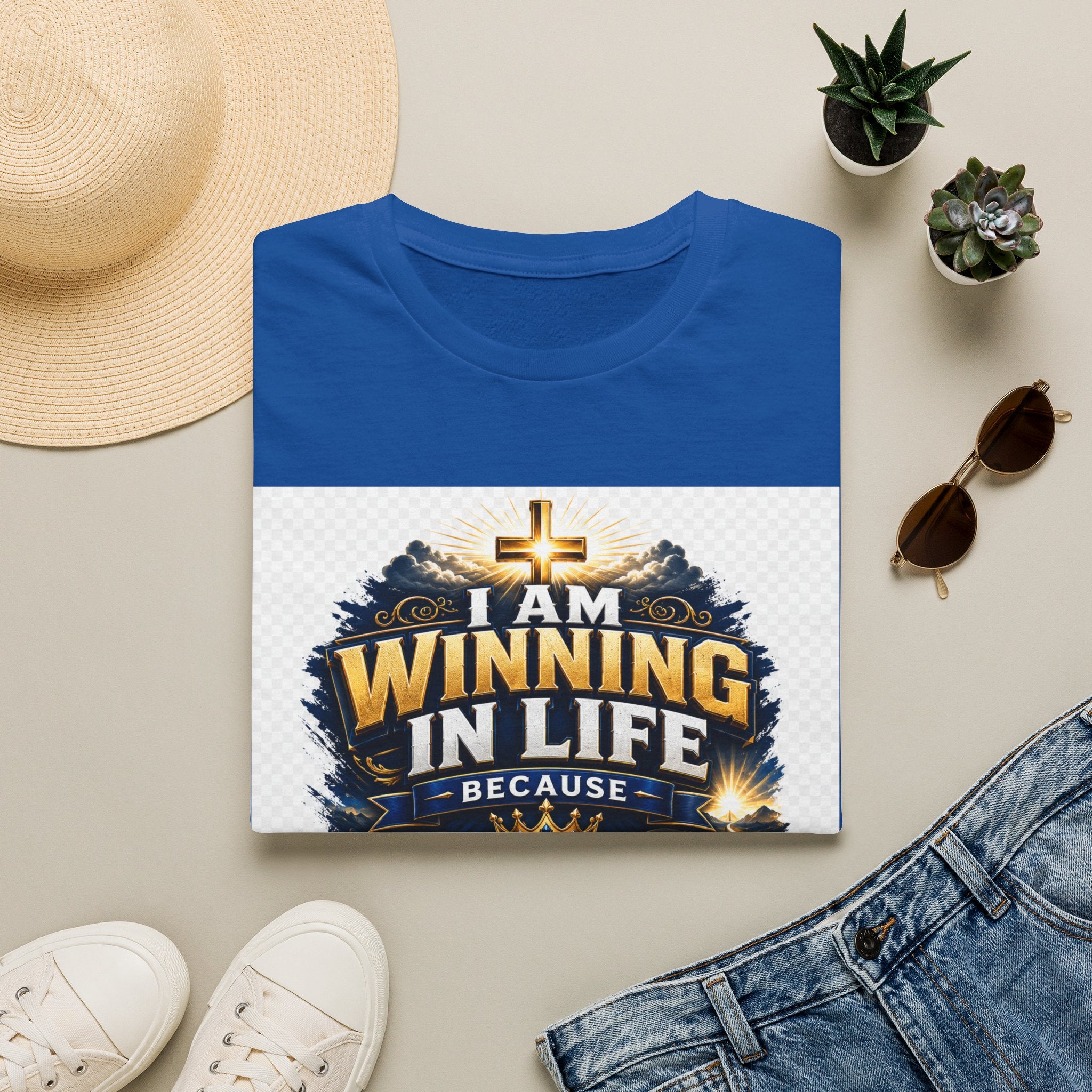 I Am Winning In Life Christian T-Shirt — "Jesus Is My Direction" Inspirational Faith Tee