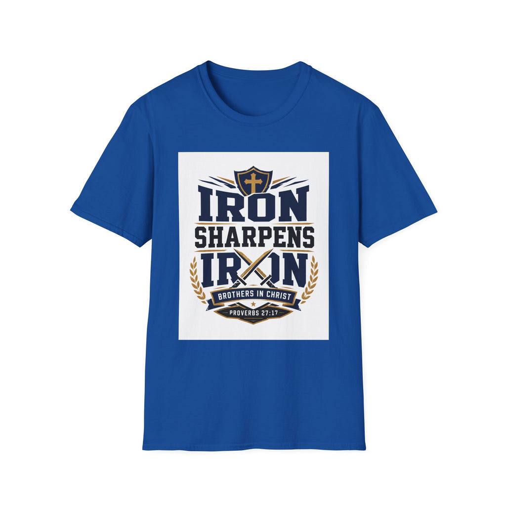 Iron Sharpens Iron T-Shirt — Christian Faith Shield Design