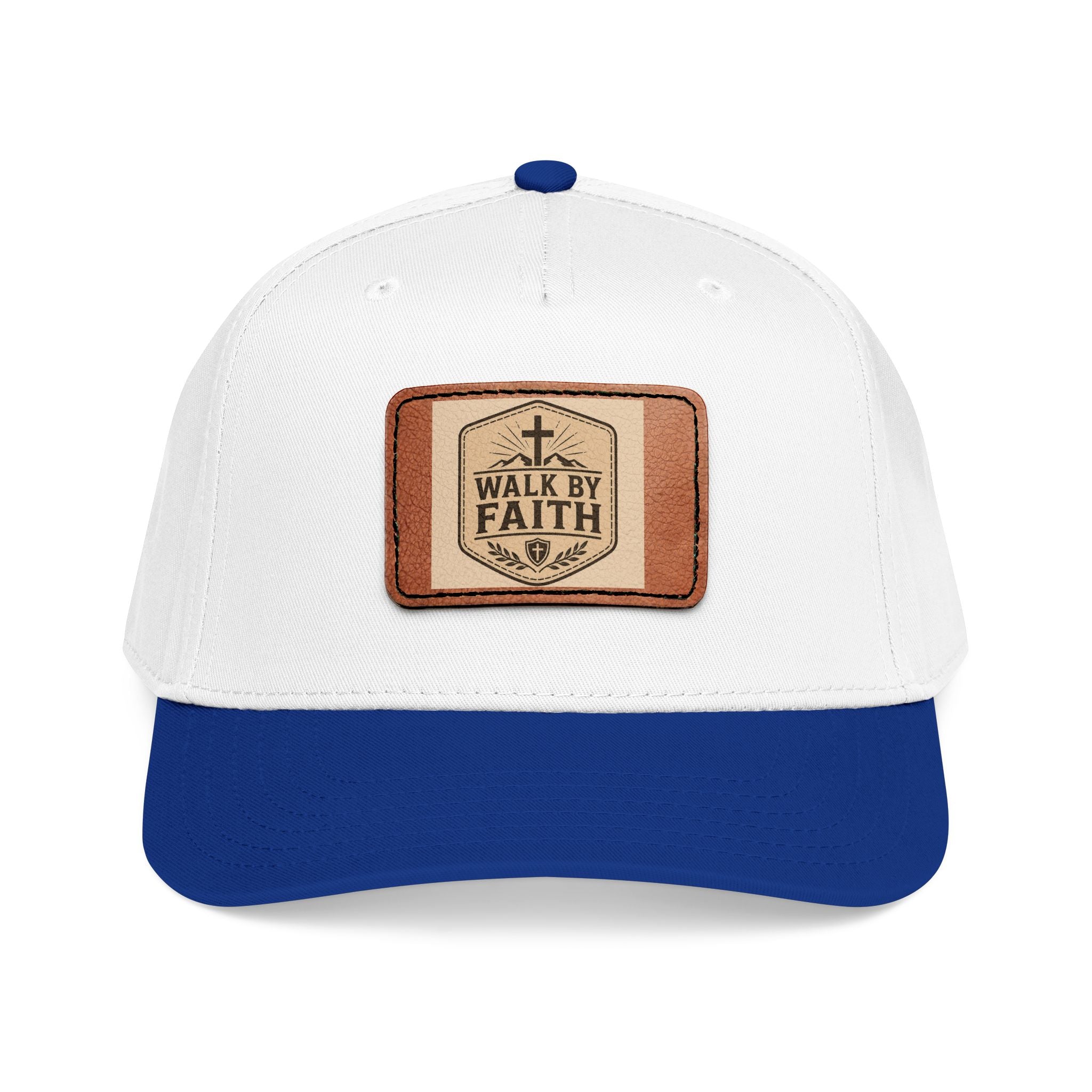 Mid Profile Baseball Cap with Leather Patch (Rectangle)
