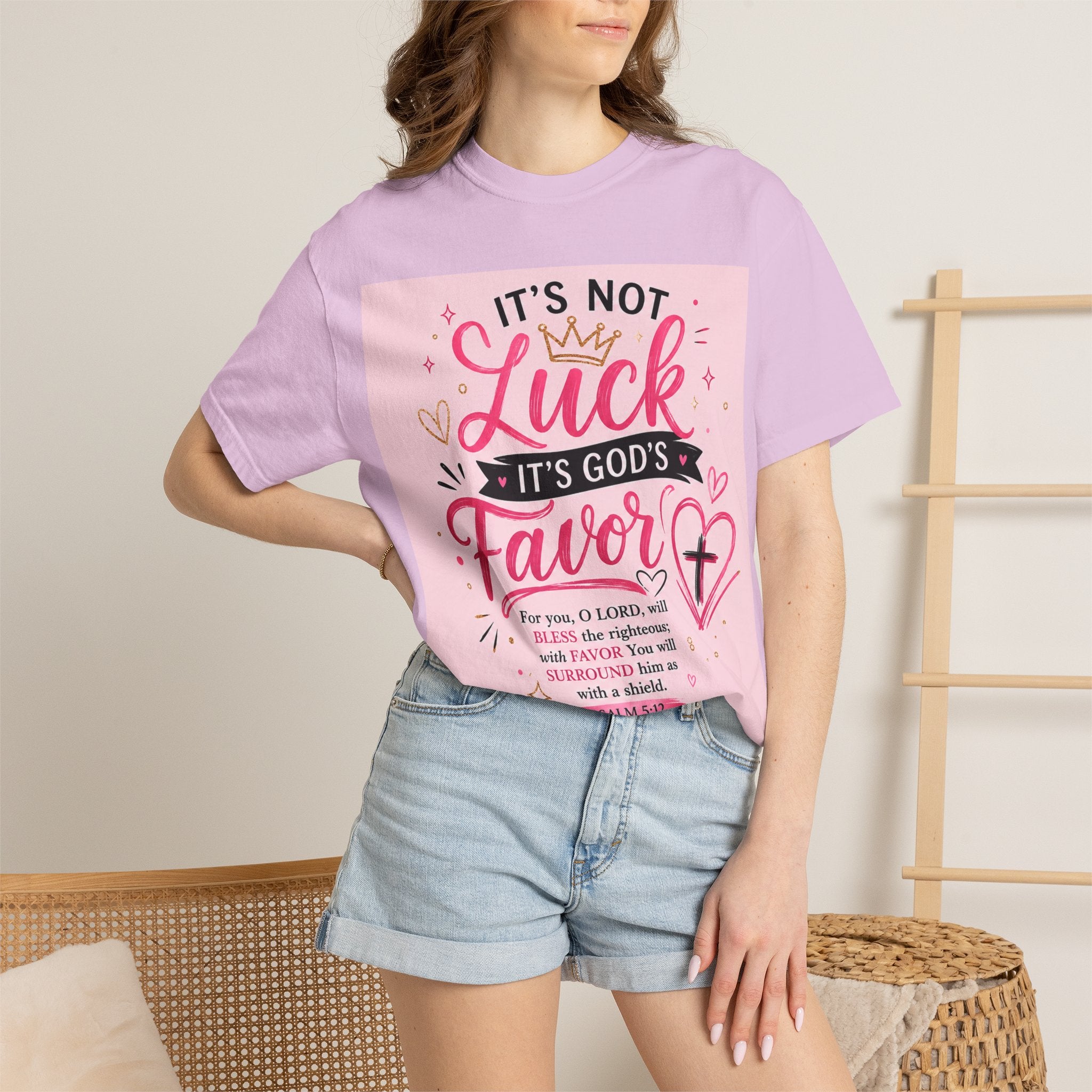 Christian Faith T-Shirt — "It's Not Luck, It's God's Favor" Inspirational Tee