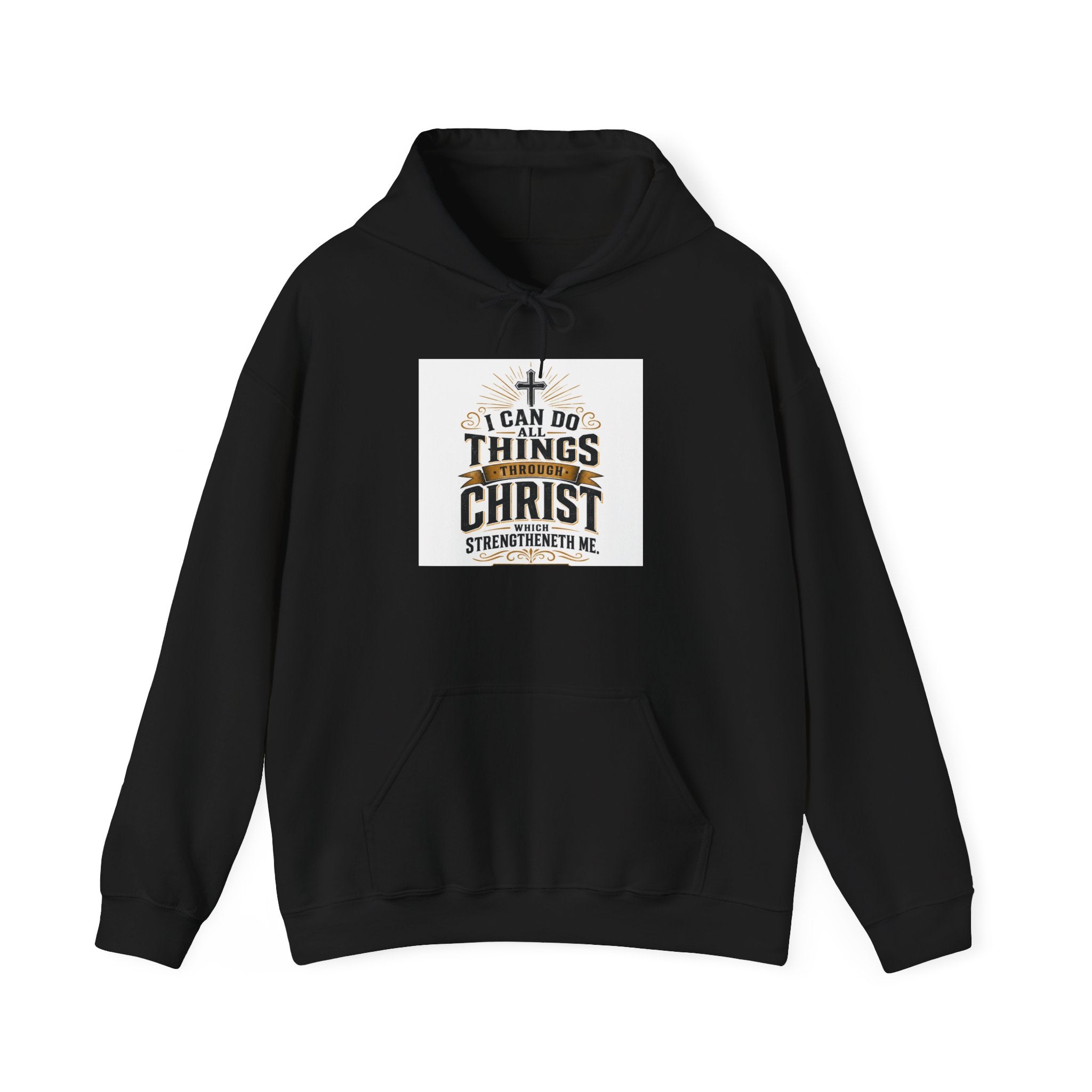 Christian Hoodie – "I Can Do All Things Through Christ" Inspirational Faith Sweatshirt