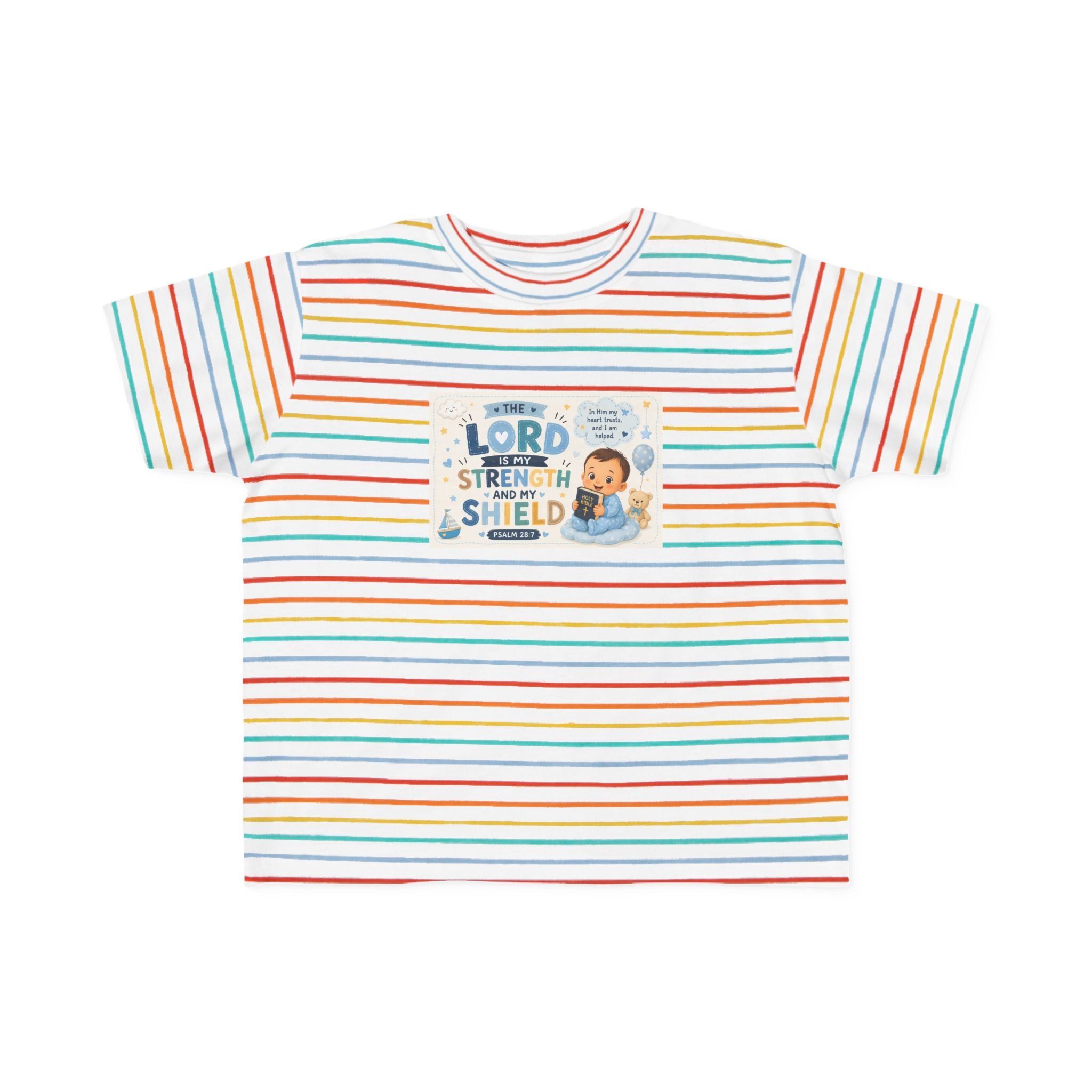 Toddler Tee — "The Lord Is My Strength and Shield" Christian Faith Kids Shirt