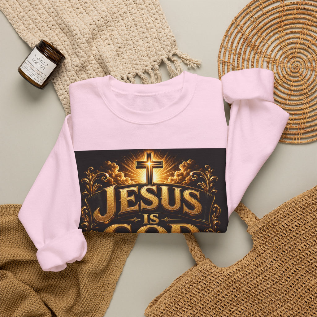 Jesus Is God Crewneck Sweatshirt — Christian Faith Graphic Sweatshirt