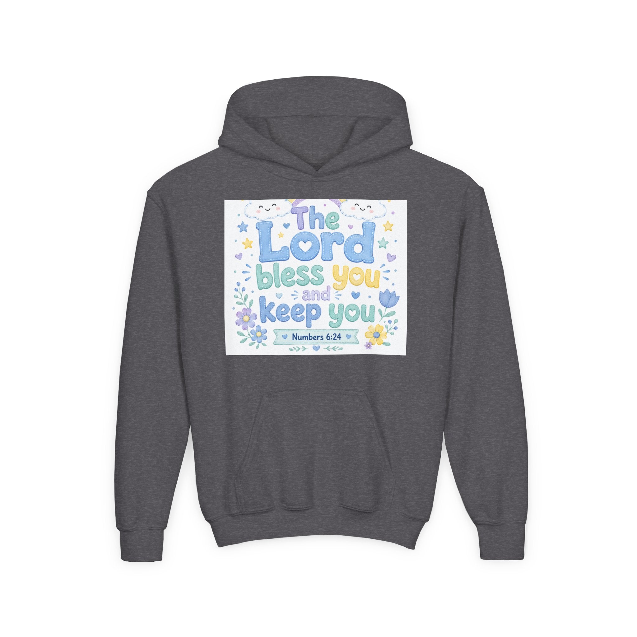 Youth Hoodie — "The Lord Bless You and Keep You" Scripture Sweatshirt (Numbers 6:24)