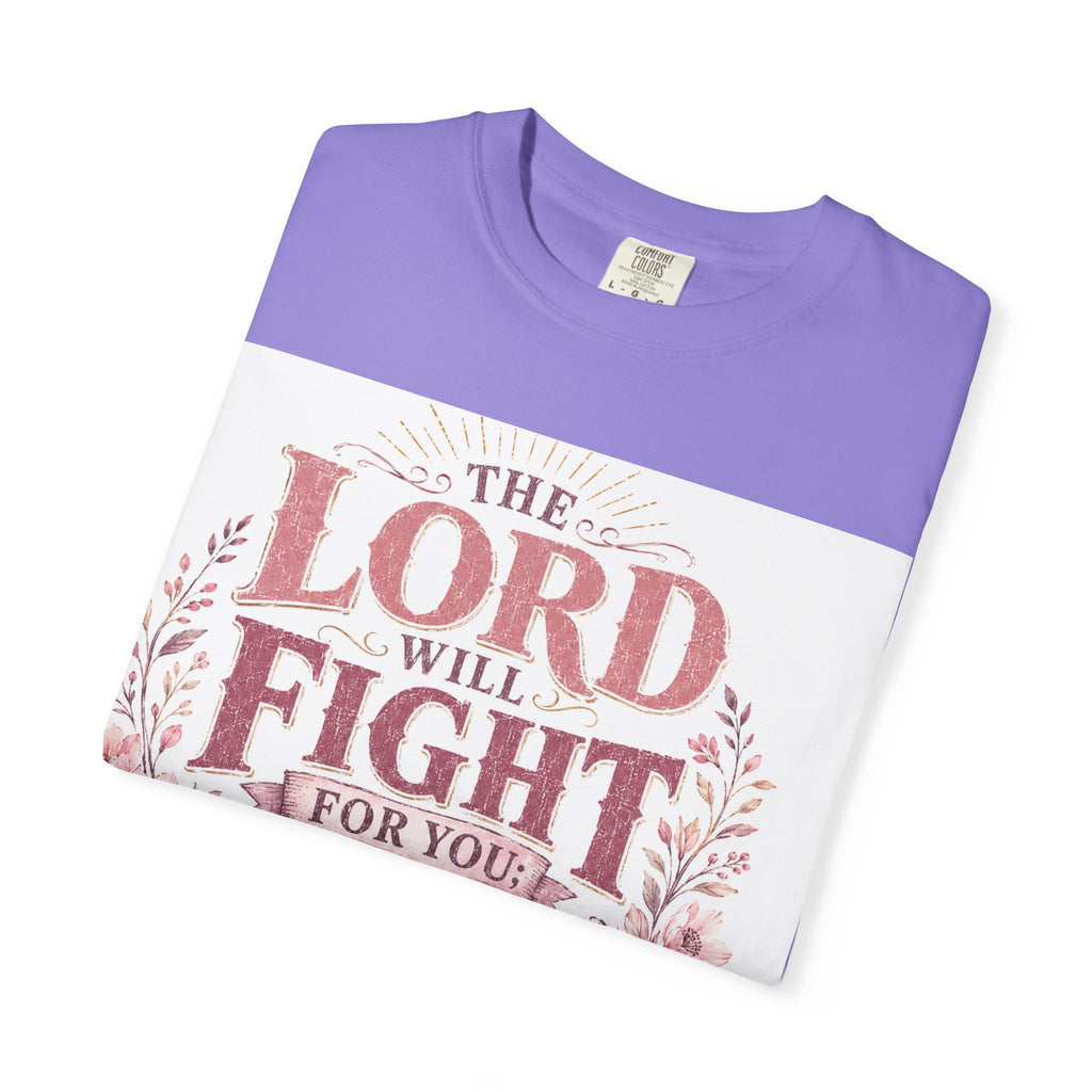 Men's Christian T‑Shirt — "The Lord Will Fight for You; Be Still" Faith Graphic Tee