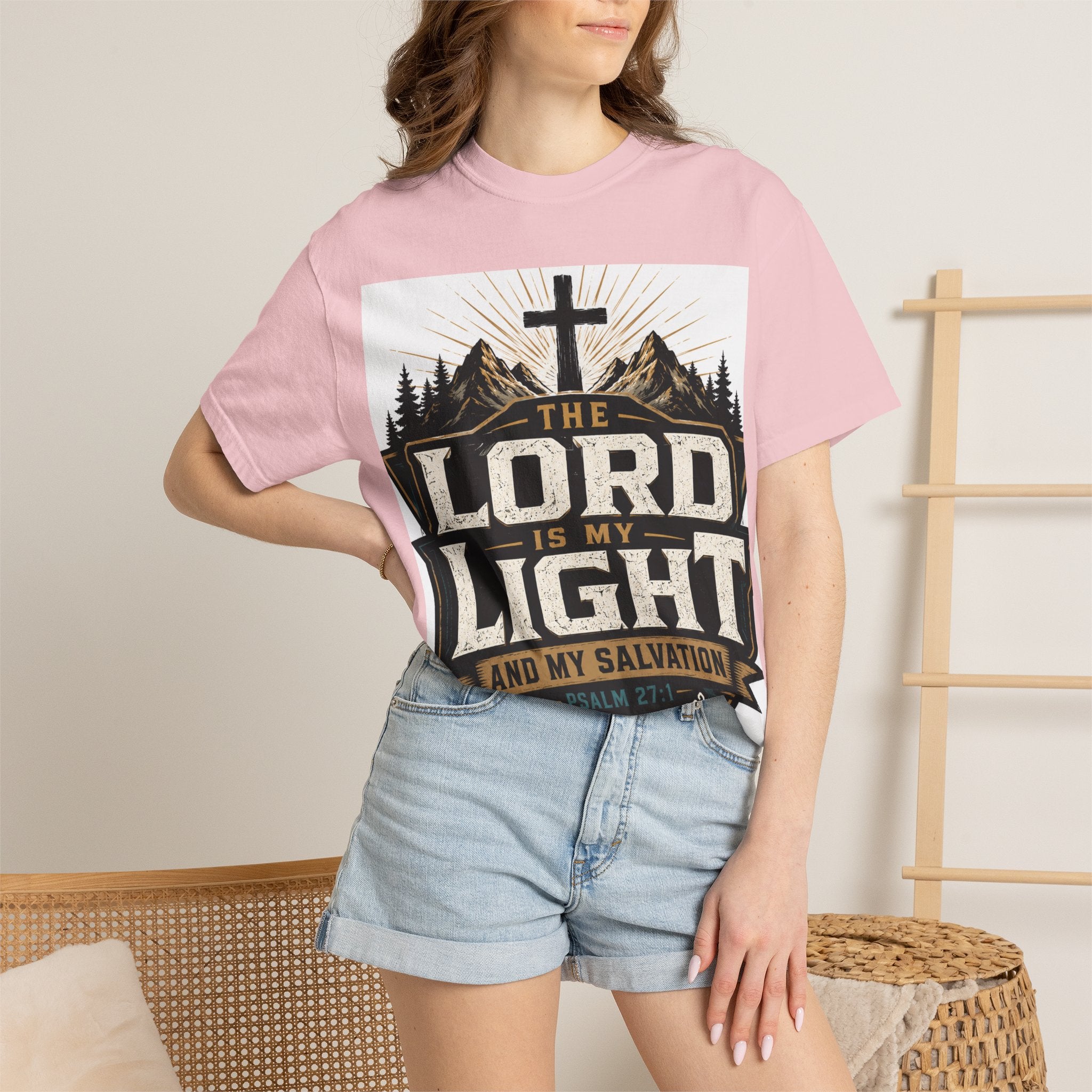 Christian T-Shirt — "The Lord Is My Light" Faith Graphic Tee