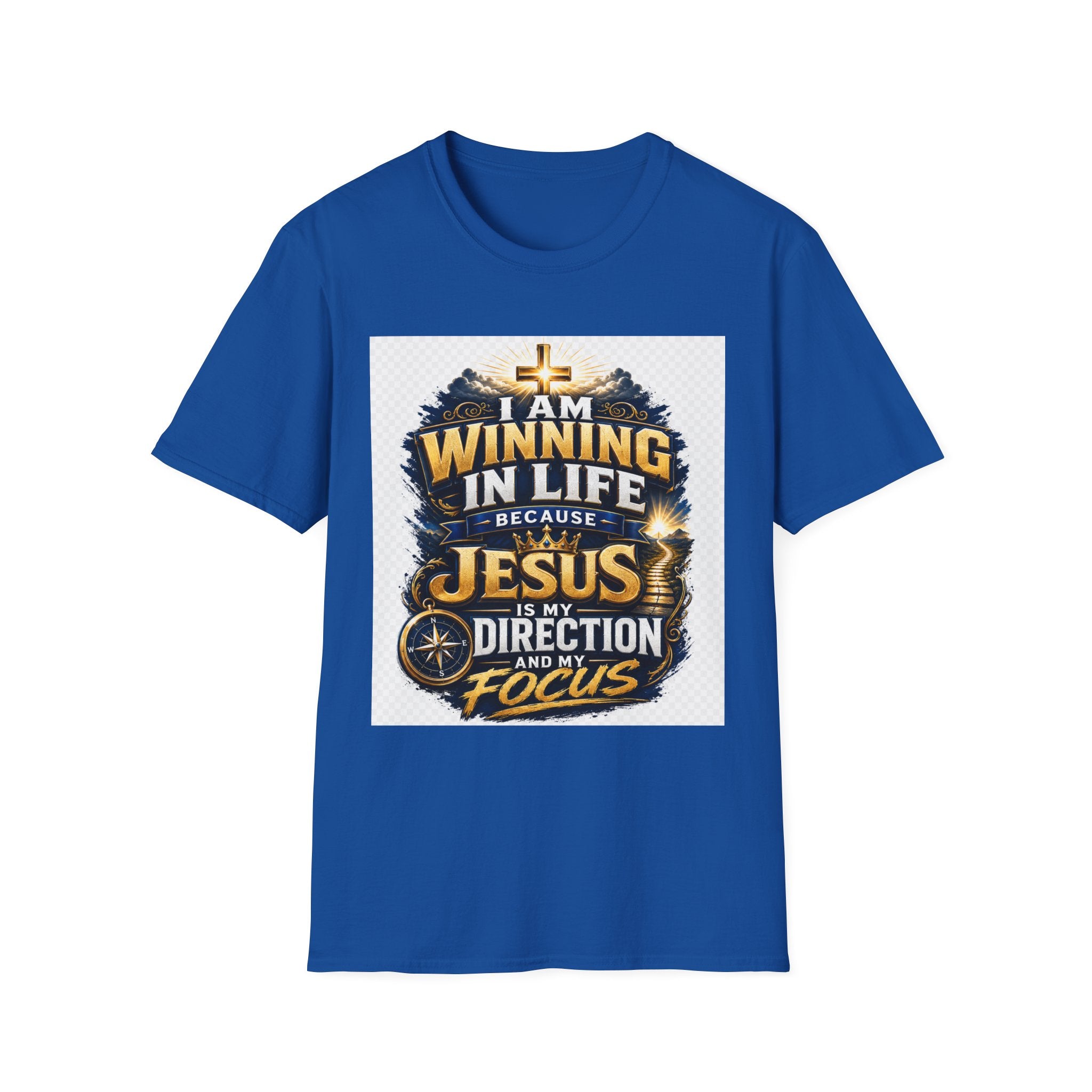 I Am Winning In Life Christian T-Shirt — "Jesus Is My Direction" Inspirational Faith Tee