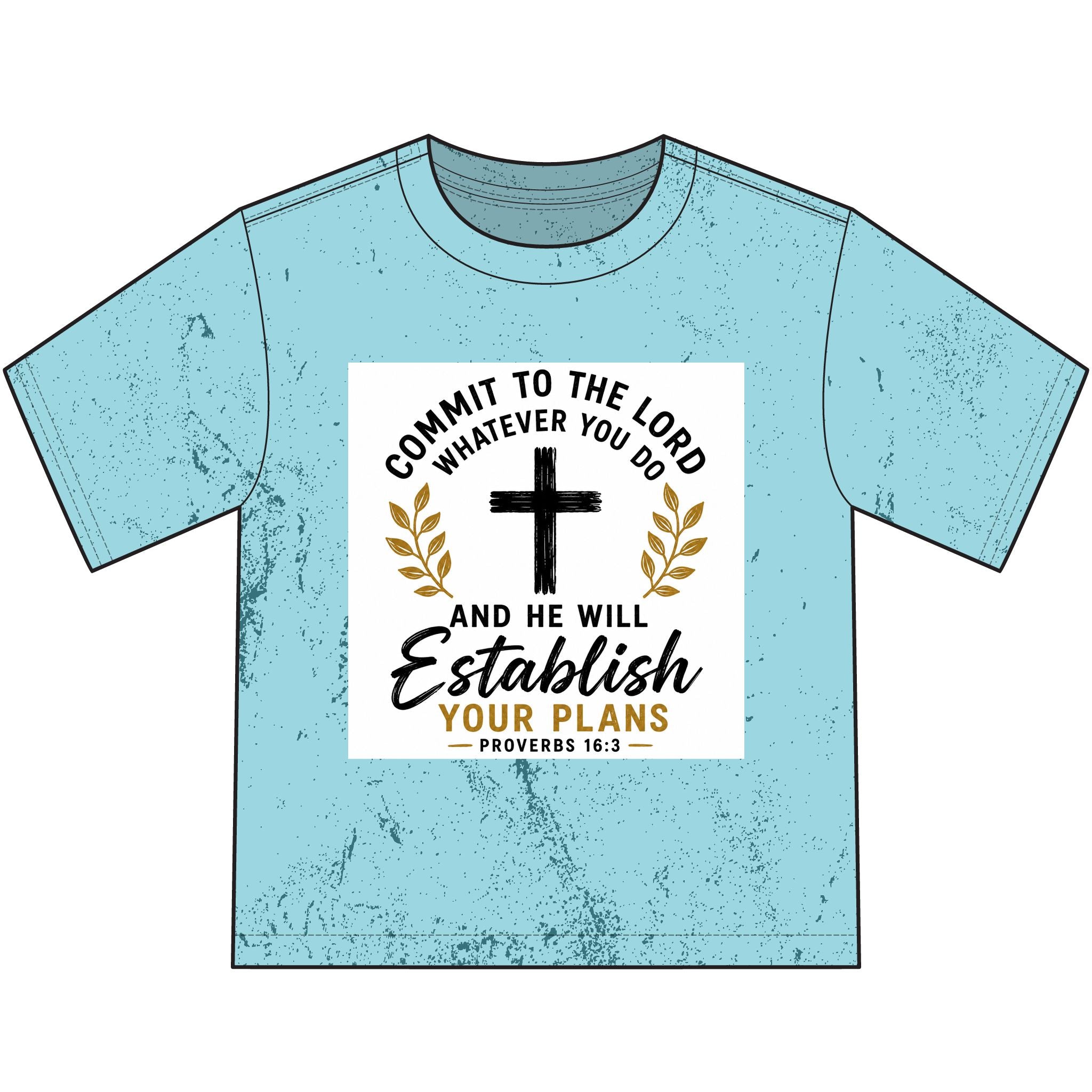 Youth Faith T-Shirt — "Commit to the Lord" Proverbs 16:3 Christian Tee