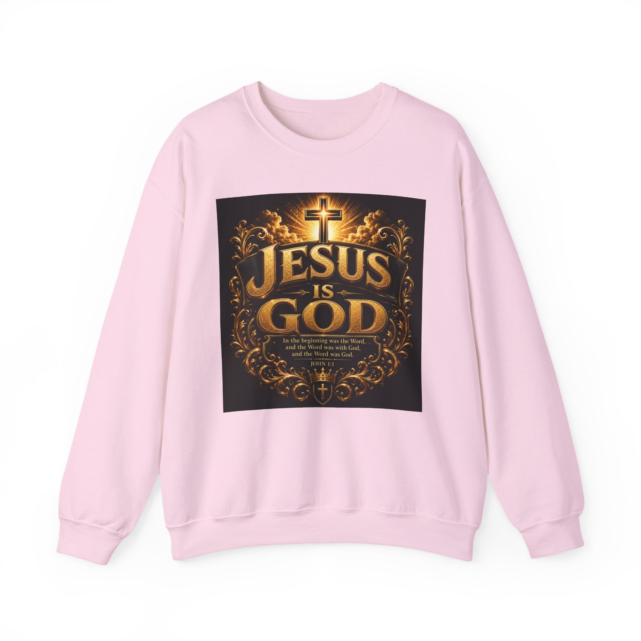 Jesus Is God Crewneck Sweatshirt — Christian Faith Graphic Sweatshirt