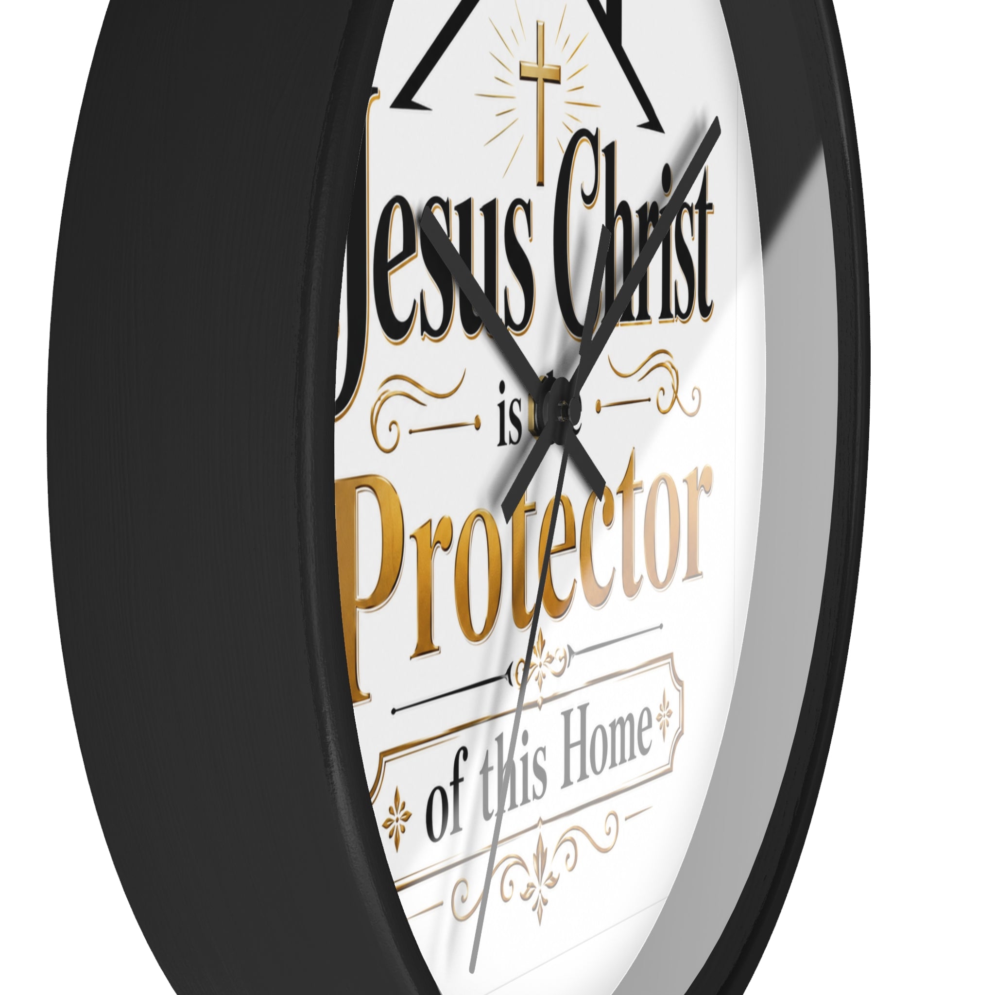 Jesus Christ Protector of This Home Wall Clock — Christian Home Décor