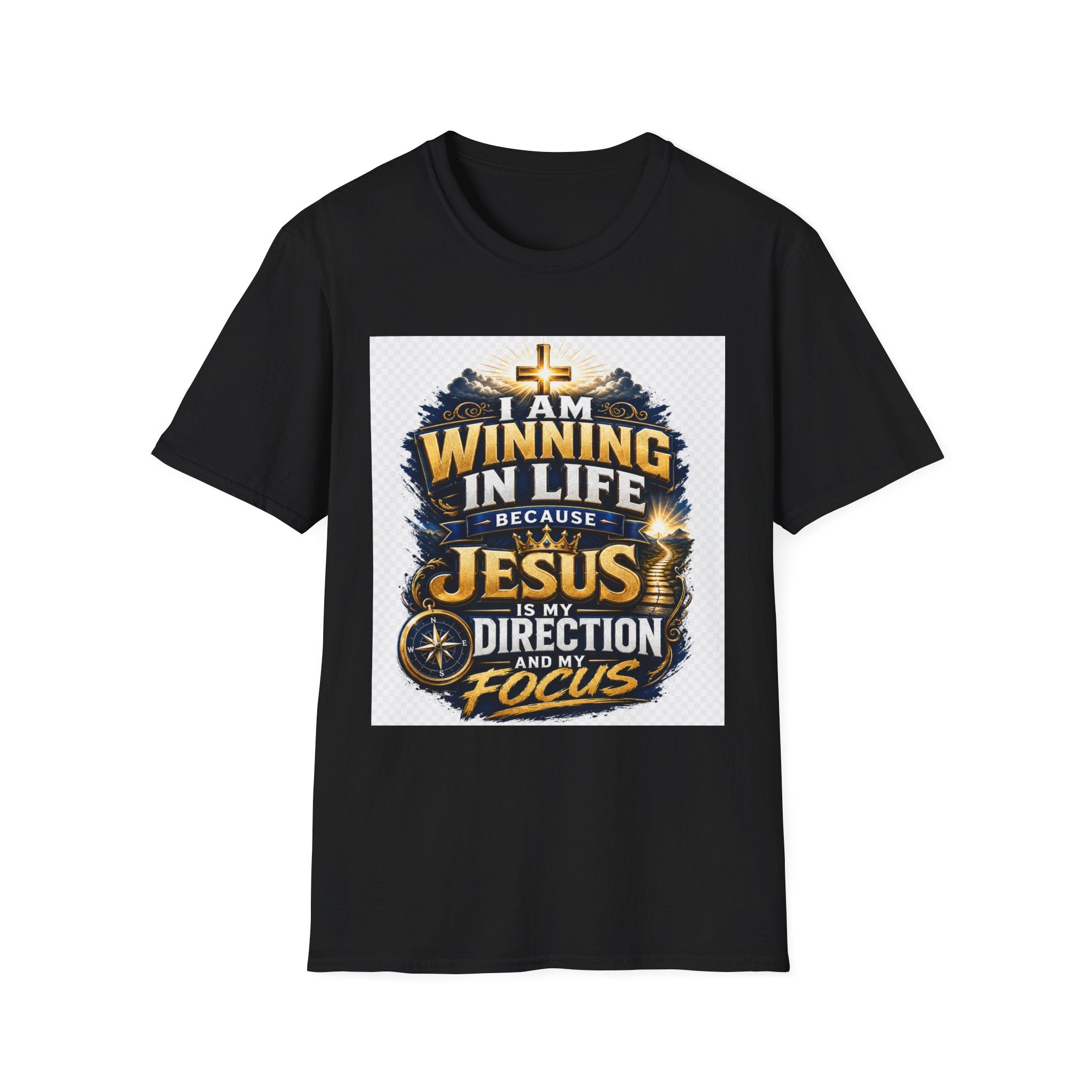 I Am Winning In Life Christian T-Shirt — "Jesus Is My Direction" Inspirational Faith Tee