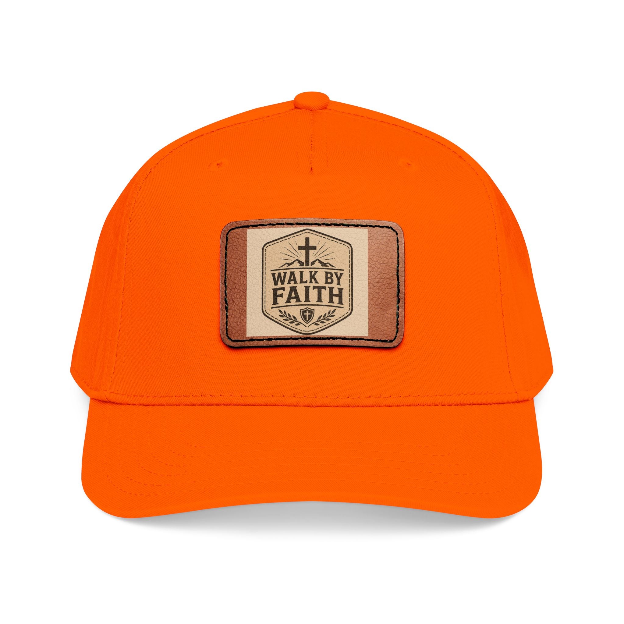Mid Profile Baseball Cap with Leather Patch (Rectangle)