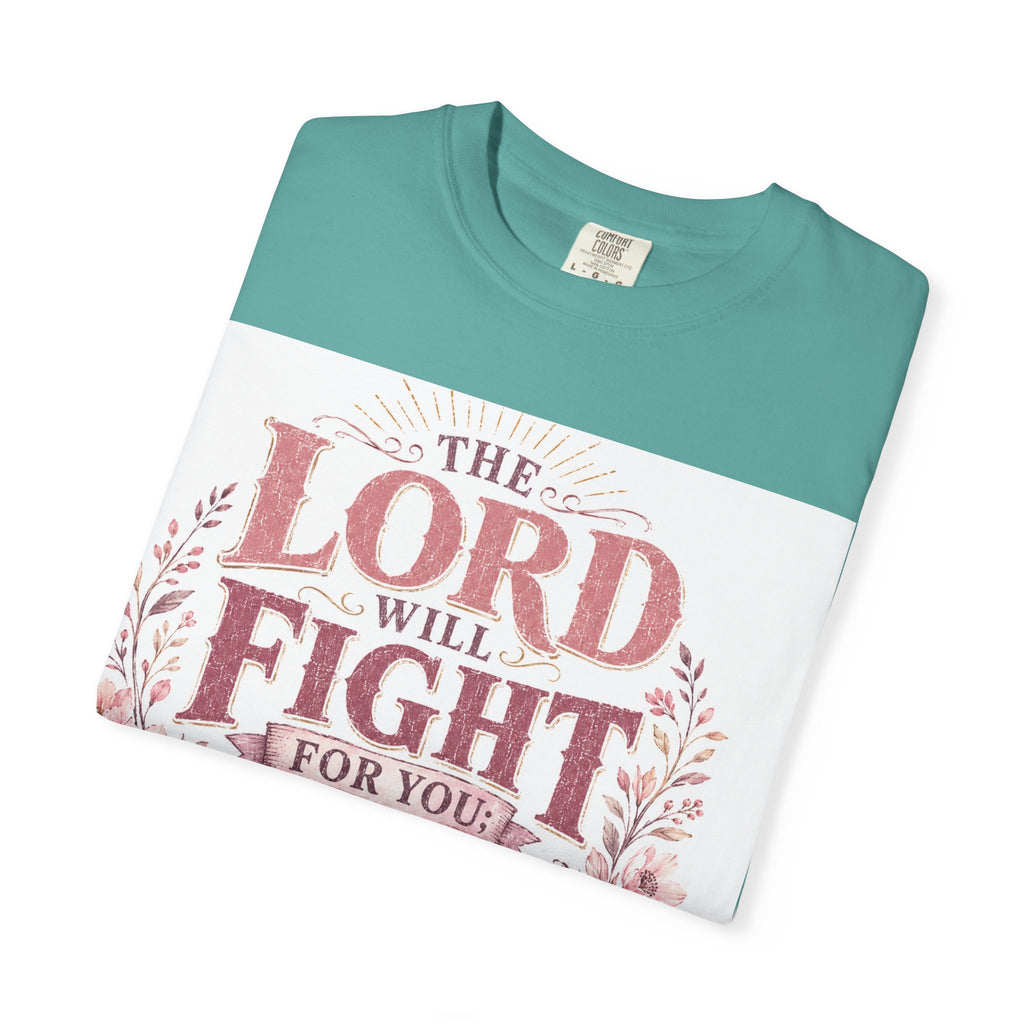 Men's Christian T‑Shirt — "The Lord Will Fight for You; Be Still" Faith Graphic Tee
