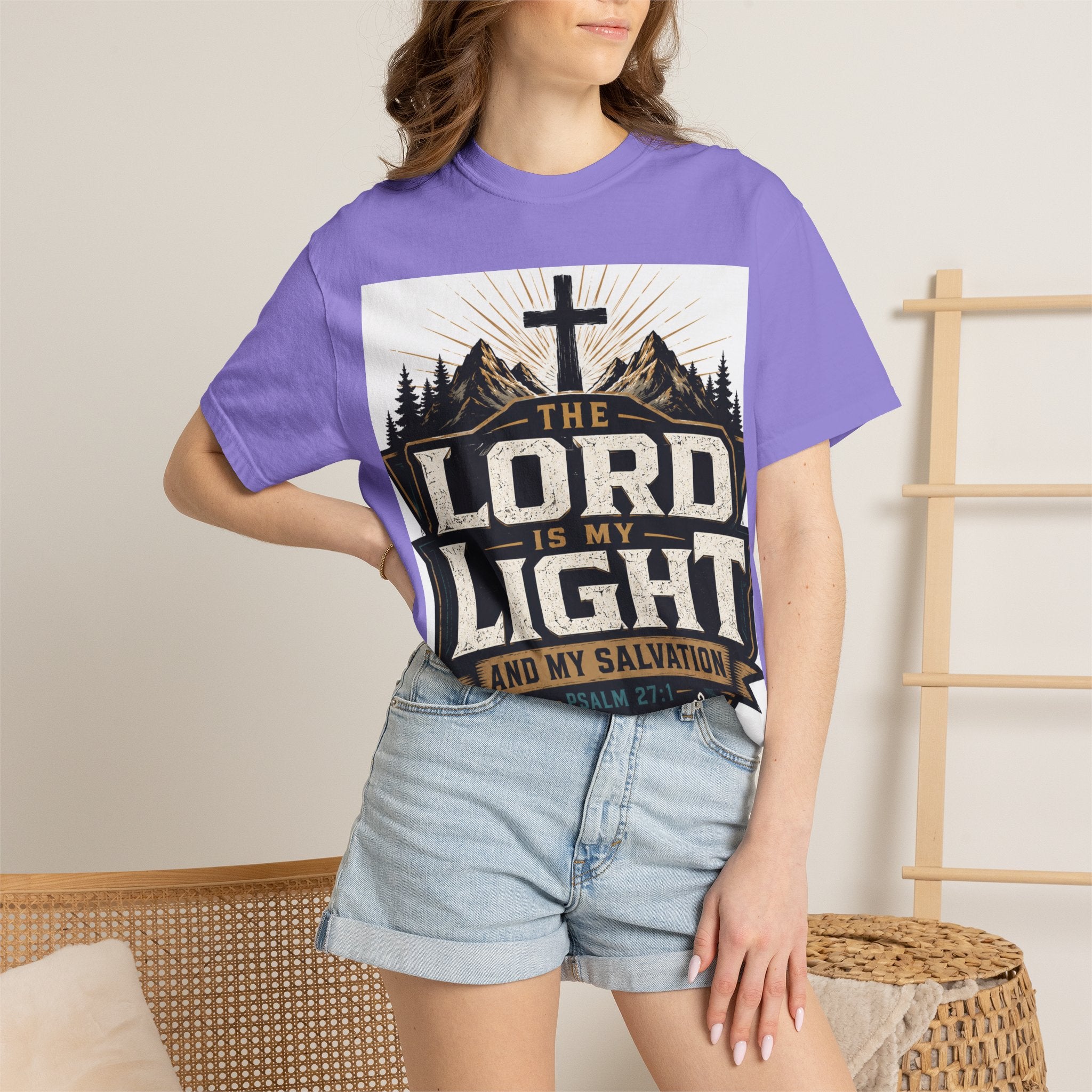 Christian T-Shirt — "The Lord Is My Light" Faith Graphic Tee
