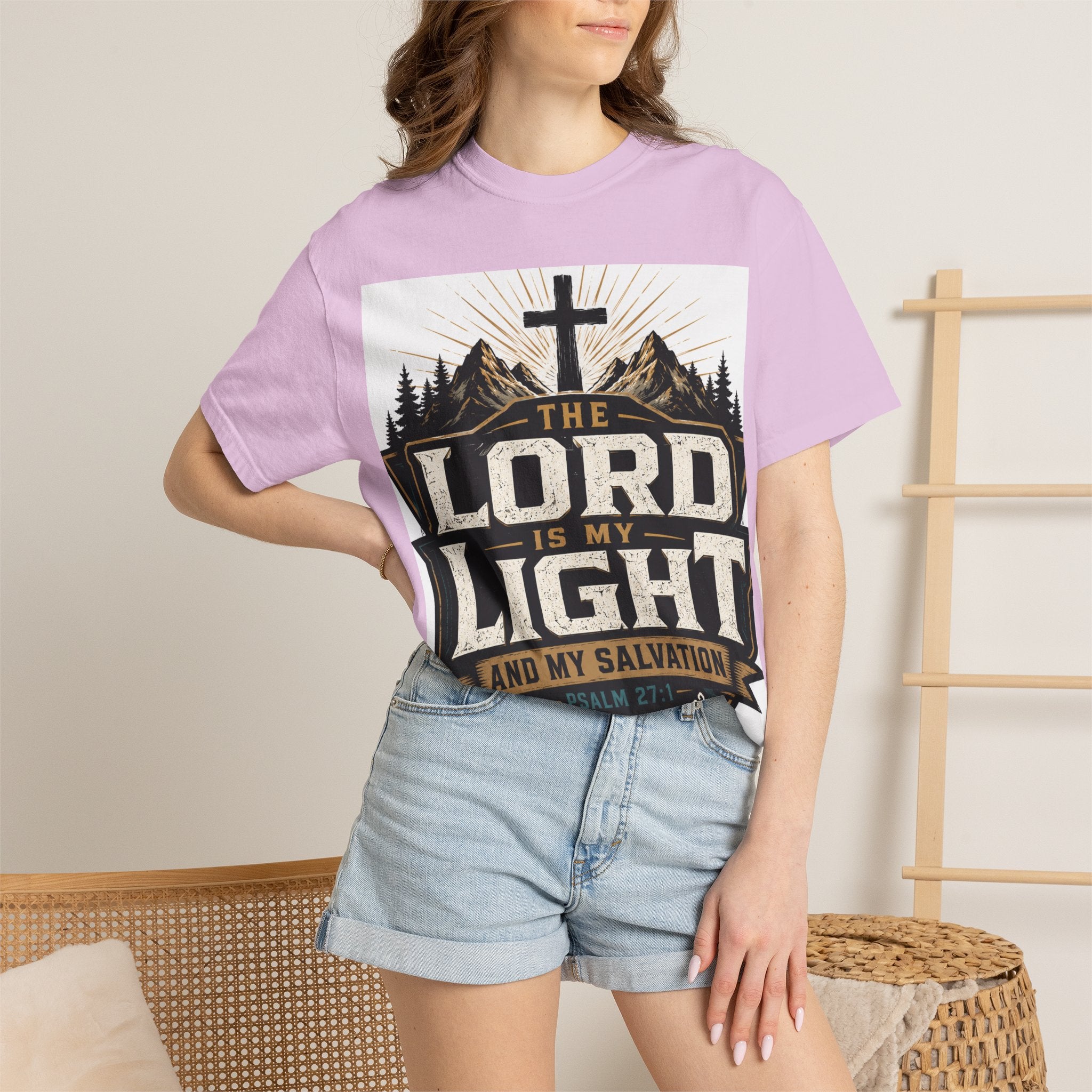 Christian T-Shirt — "The Lord Is My Light" Faith Graphic Tee