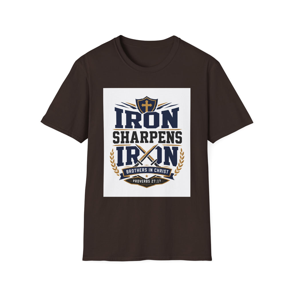 Iron Sharpens Iron T-Shirt — Christian Faith Shield Design