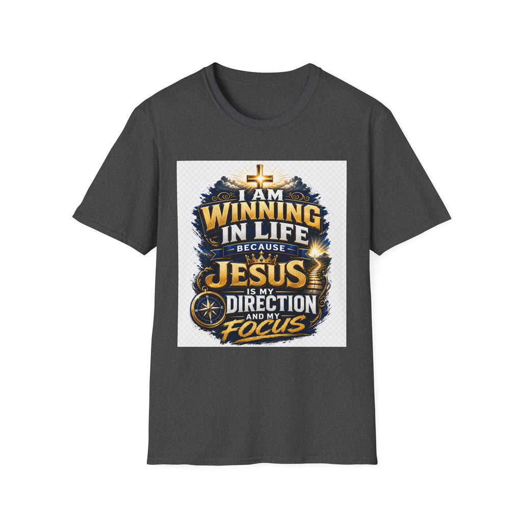I Am Winning In Life Christian T-Shirt — "Jesus Is My Direction" Inspirational Faith Tee
