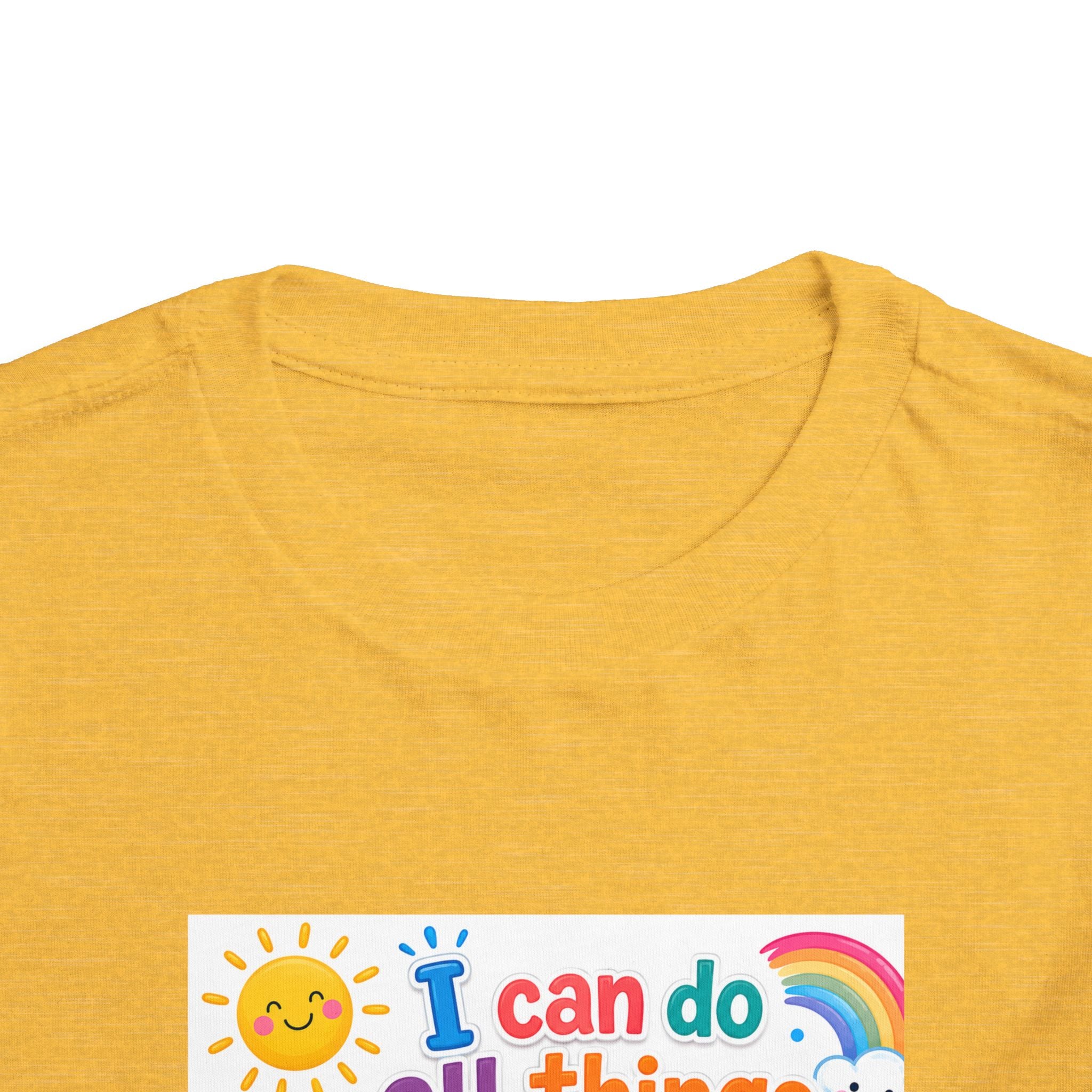 Toddler Tee — "I Can Do All Things Through Christ" Colorful Faith Shirt (Philippians 4:13)