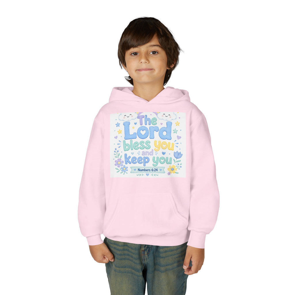 Youth Hoodie — "The Lord Bless You and Keep You" Scripture Sweatshirt (Numbers 6:24)