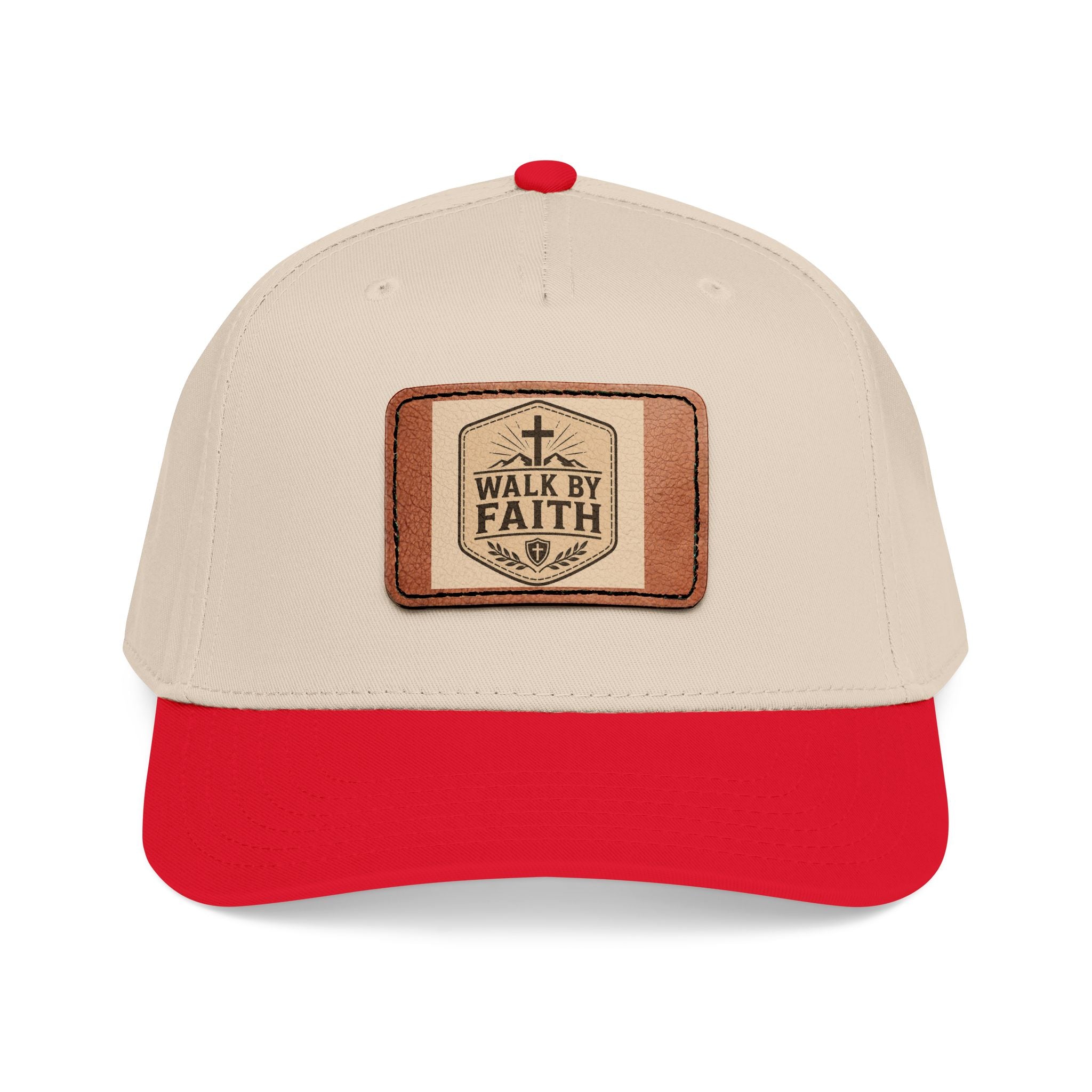 Mid Profile Baseball Cap with Leather Patch (Rectangle)