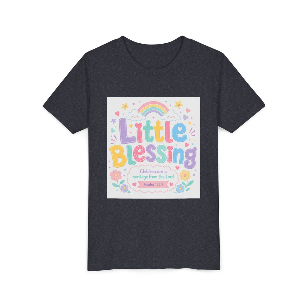 Youth Tee — “Little Blessing” Pastel Rainbow Kids T-Shirt