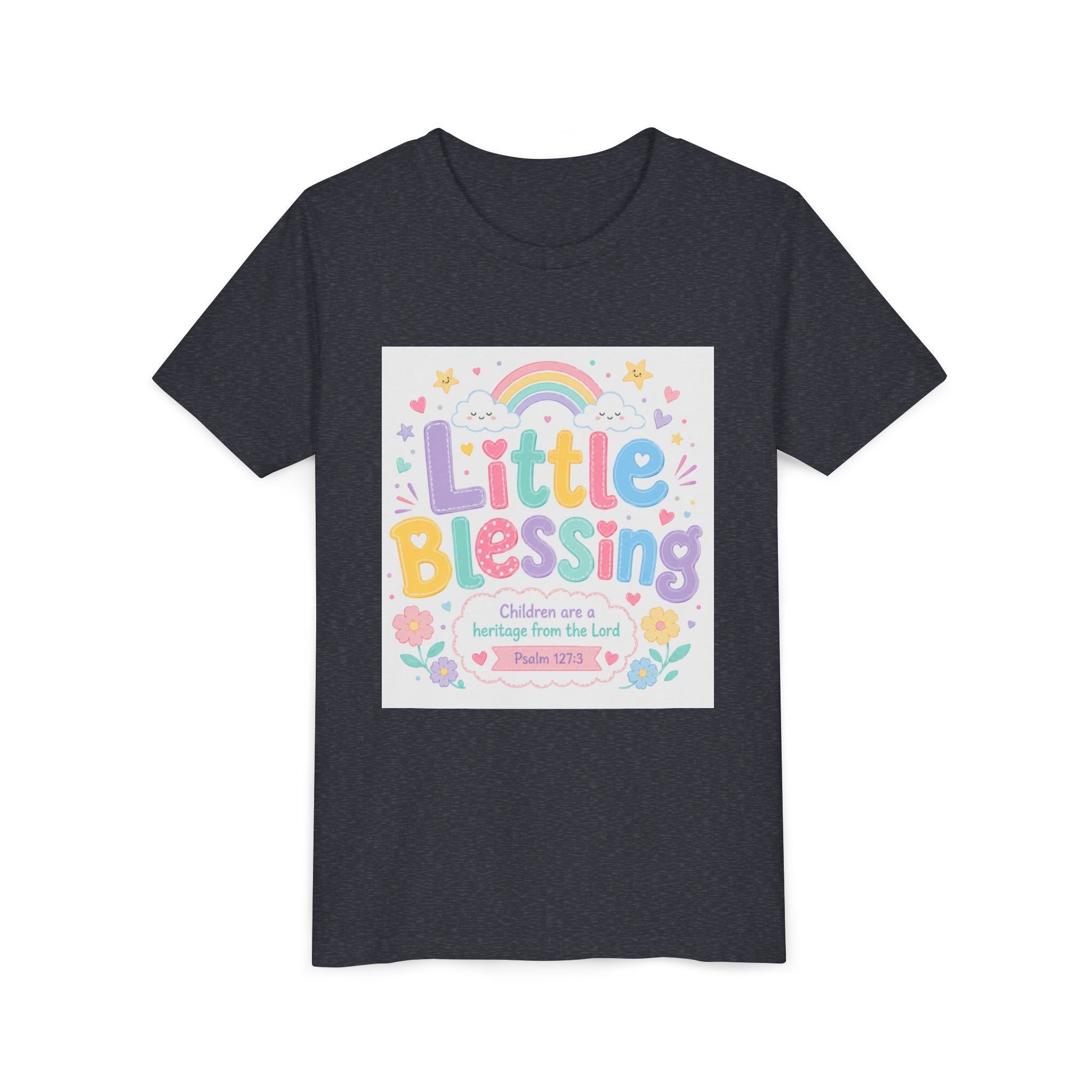 Youth Tee — “Little Blessing” Pastel Rainbow Kids T-Shirt