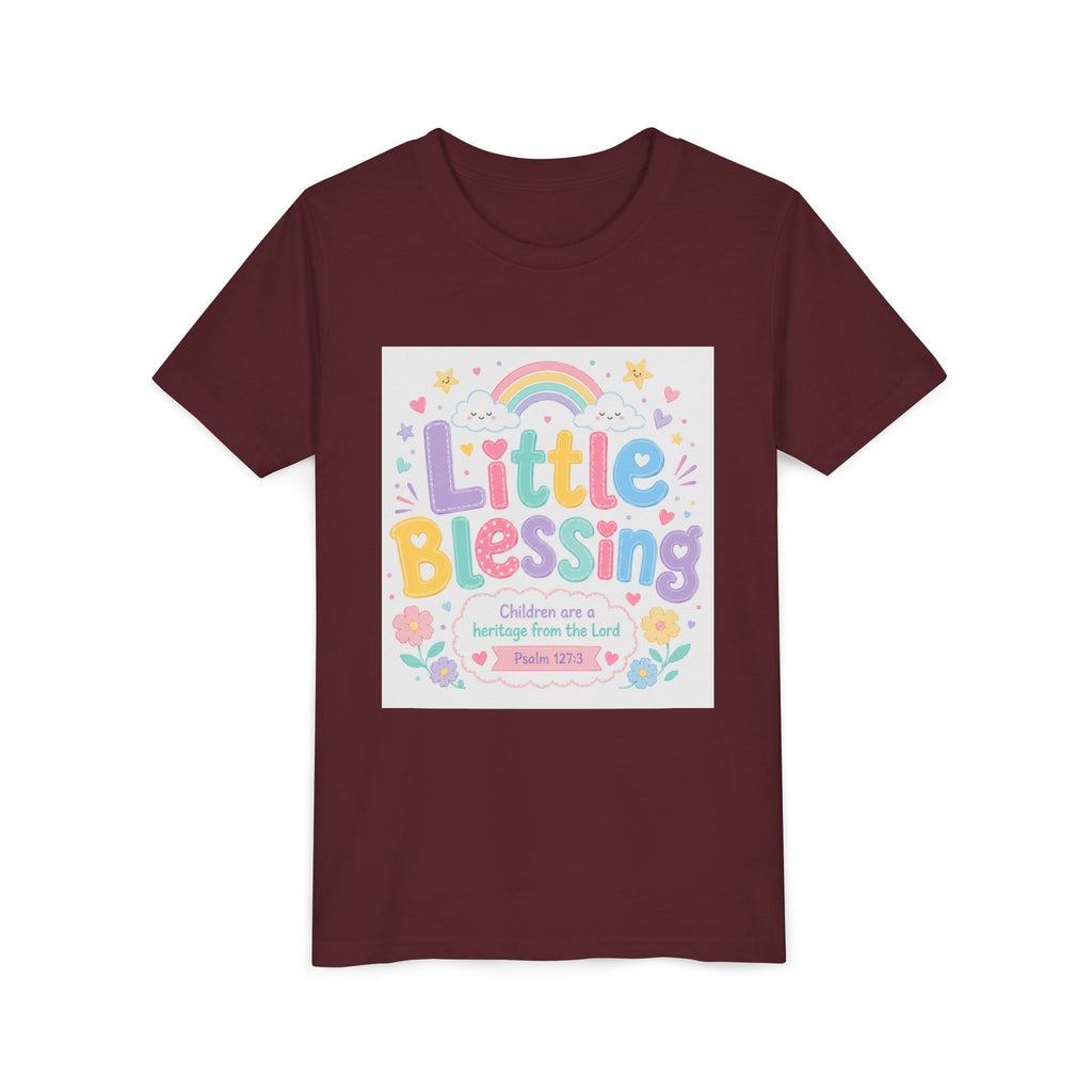 Youth Tee — “Little Blessing” Pastel Rainbow Kids T-Shirt