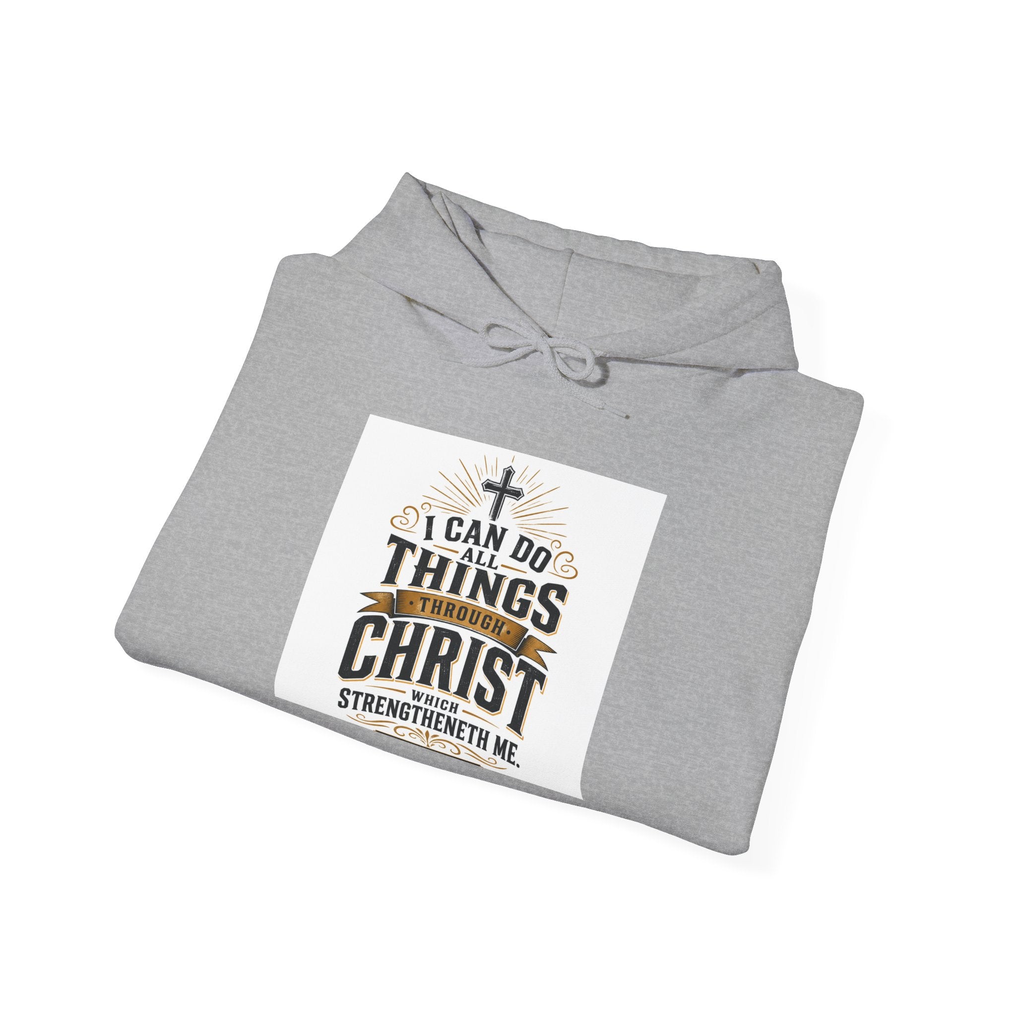 Christian Hoodie – "I Can Do All Things Through Christ" Inspirational Faith Sweatshirt
