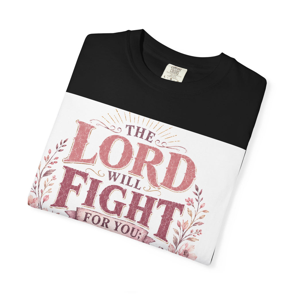 Men's Christian T‑Shirt — "The Lord Will Fight for You; Be Still" Faith Graphic Tee