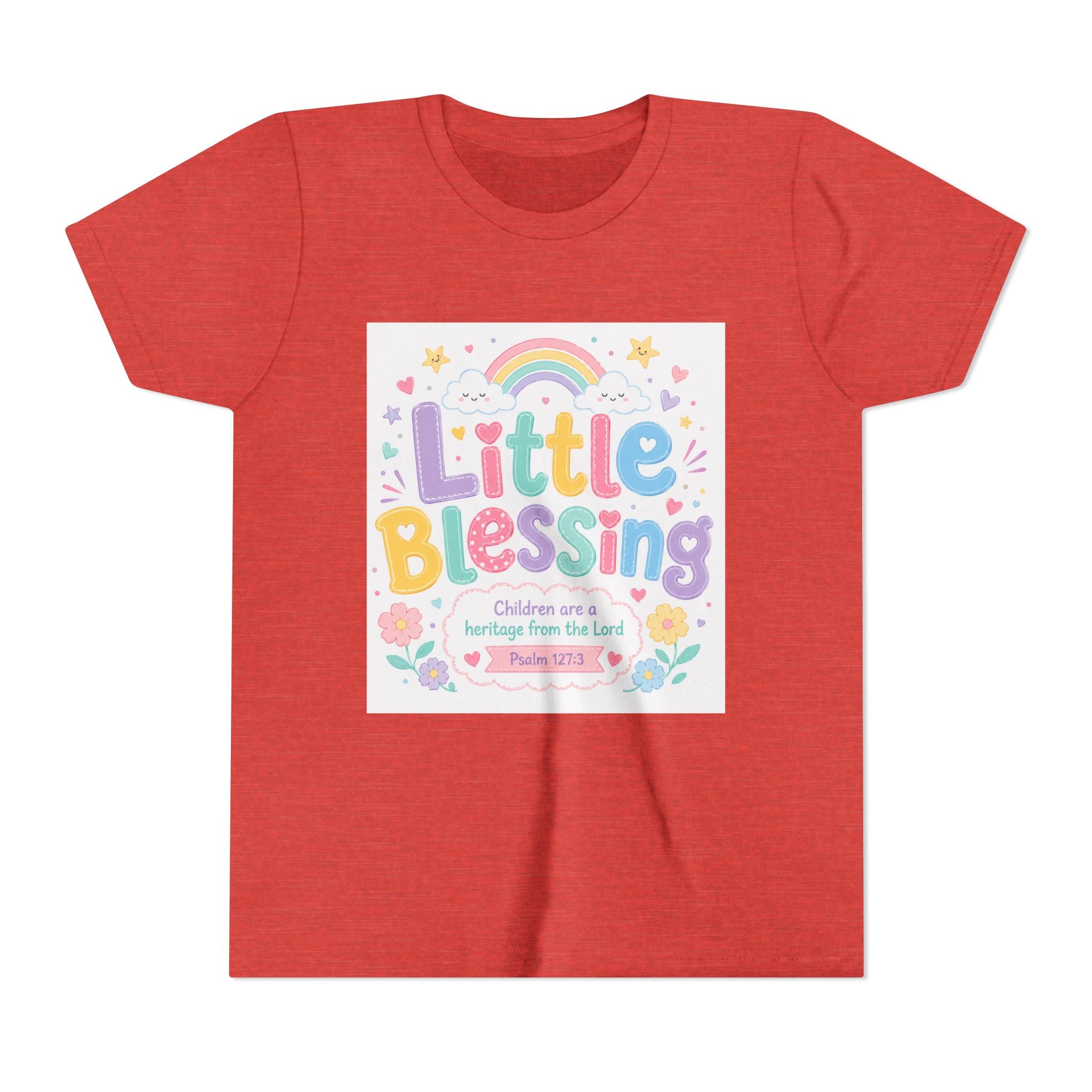 Youth Tee — “Little Blessing” Pastel Rainbow Kids T-Shirt